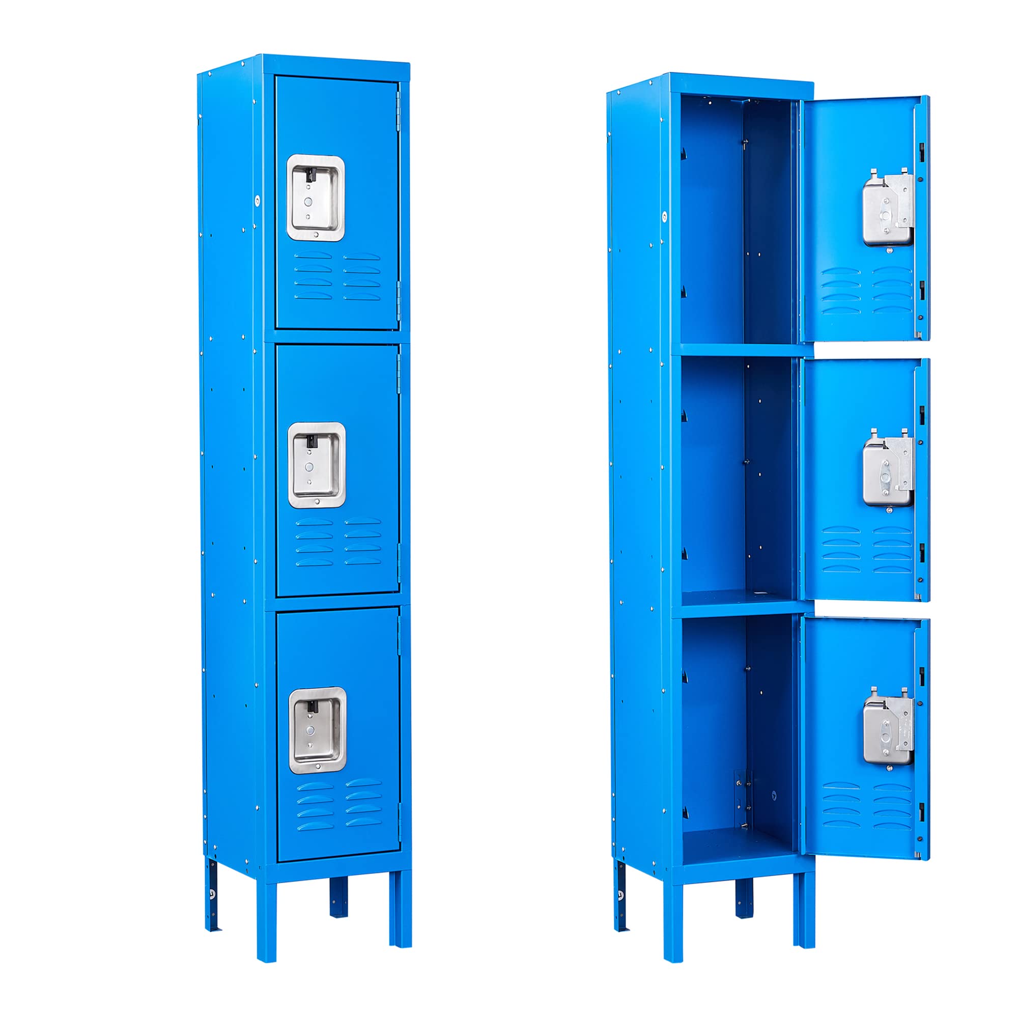 Amazon.com: Metal Storage Locker, 3 Doors Lockable Steel Cabinet Lockers  66'' X 12” X12“ for​​​ Employees/School/Gym/Home/Office/Industrial Lockers  (Blue) : Office Products