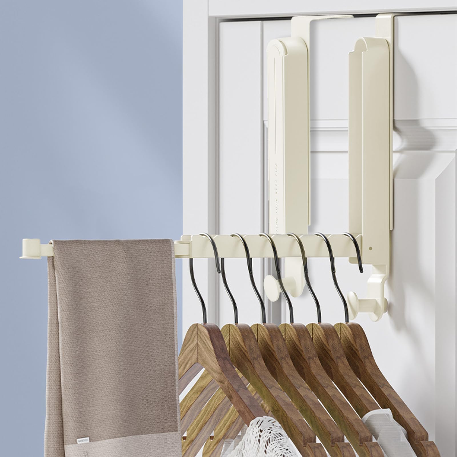 Lot de 2 Porte-Manteau Pliable sans Percage, Crochet de Porte Pliable et Extensible, Économie d'Espace pour Chambre Salle de Bain Vêtements Sacs