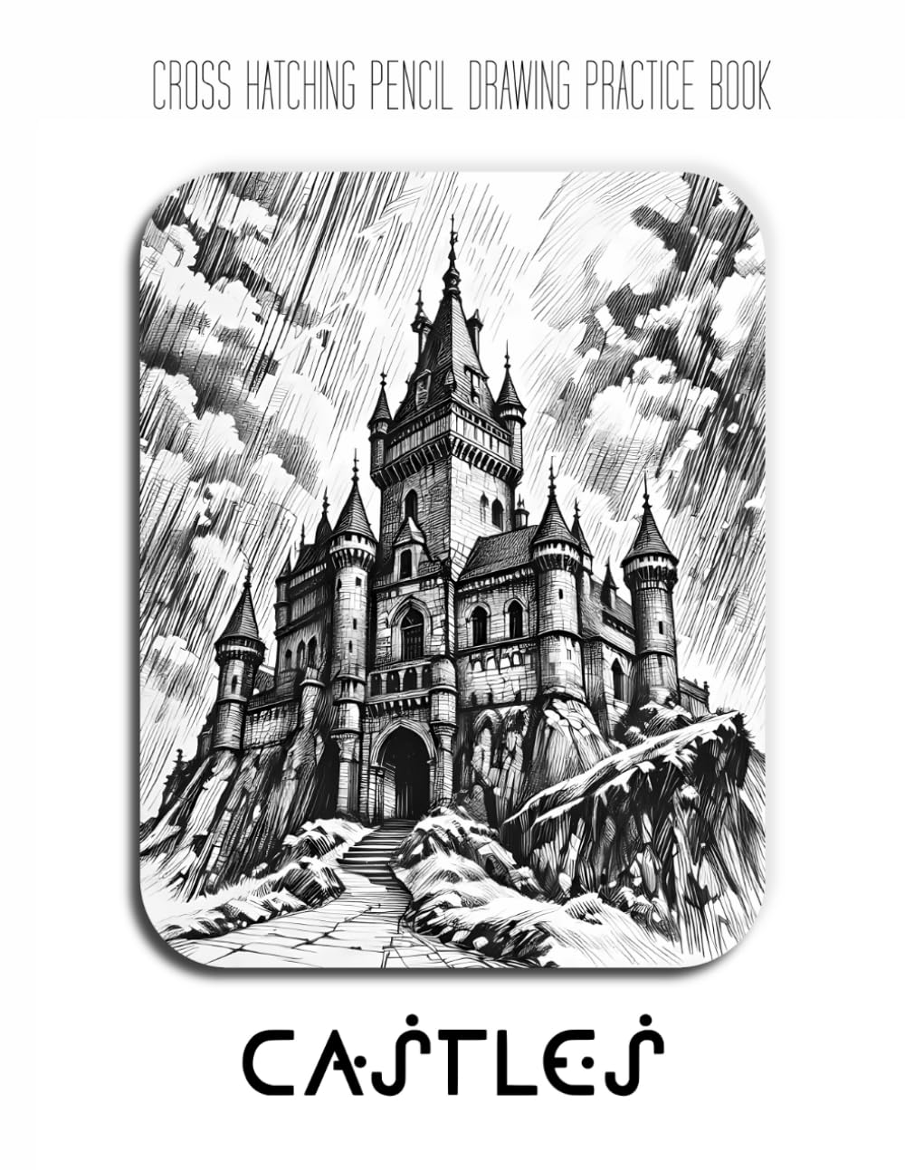 Cross Hatching Pencil Drawing Practice Book: Castles: A great gift for a pencil artist who wants to practice drawing castles