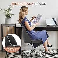 Vista 3 de DUMOS Office Chair, Comfy Desk Chair Rolling Vanity Swivel Task Chairs with Wheels, Wide Seating Armless Height Adjustable Computer Chairs for