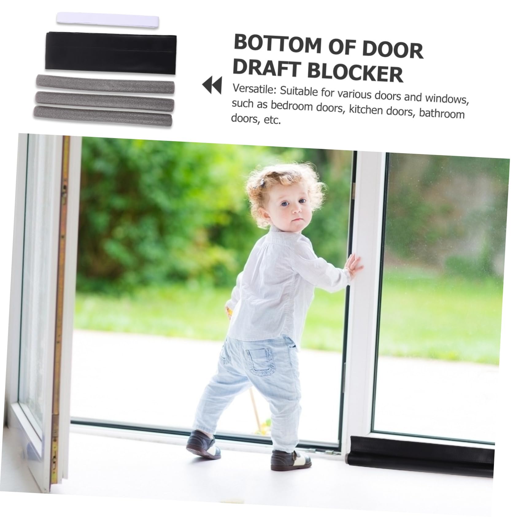 HOODANCOS Door Draft Stopper Under Door Seal for Noise and Dust Insulation Flexible Design for Any Floor Type Energy Saver