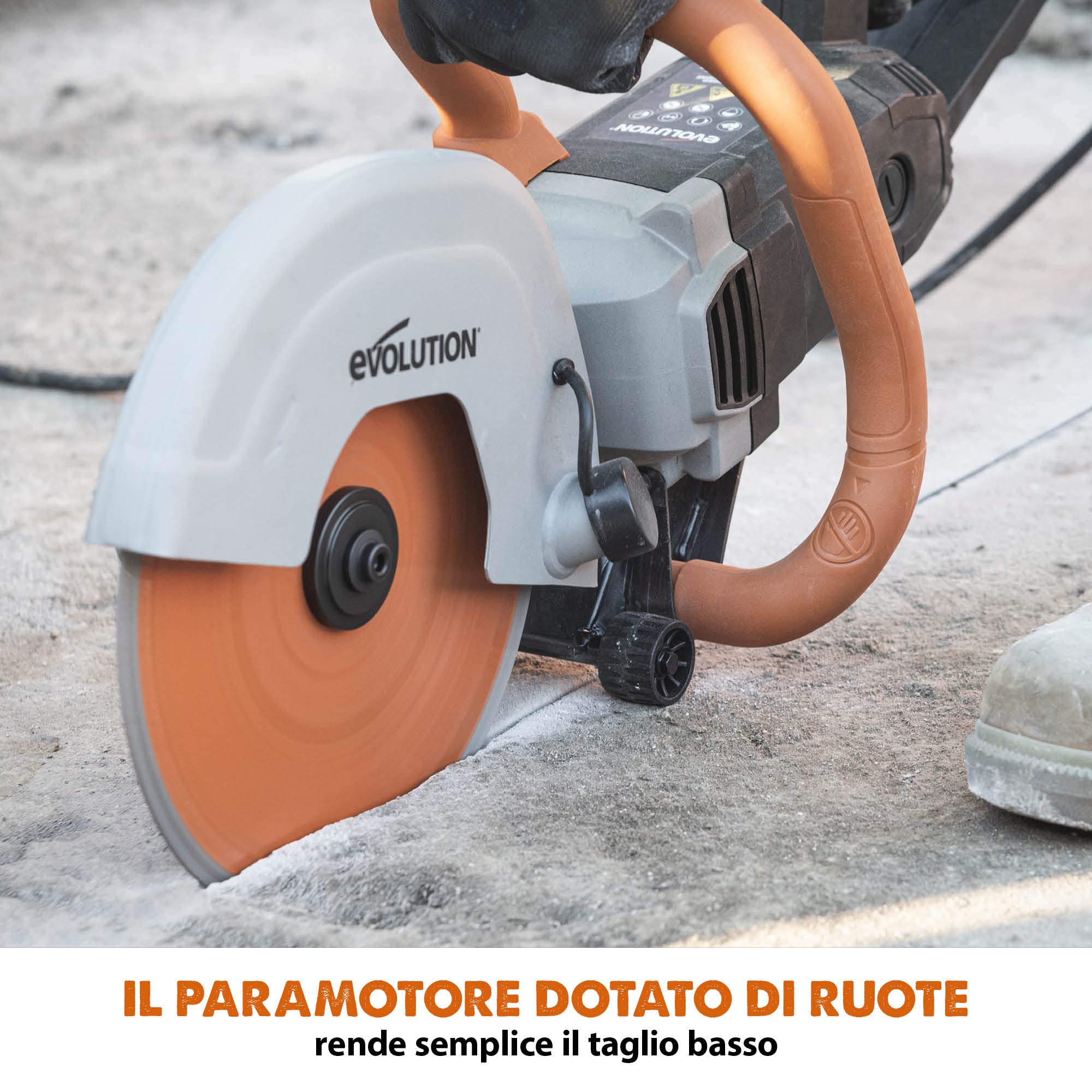 Evolution R255DCT 255 mm Sega da cemento - Non a benzina, capacità di taglio 102,5 mm, lama diamantata premium inclusa, scanalatrice da muro, sega affondamento
