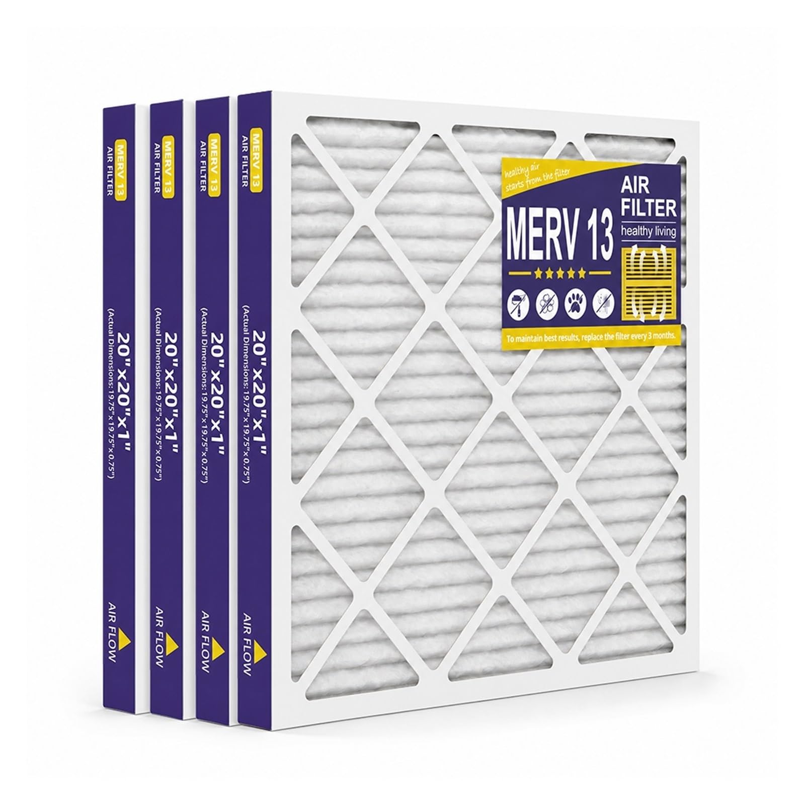 HIZON Air Filter 19.75x19.75x0.75, MERV 13 AC Furnace Filter,