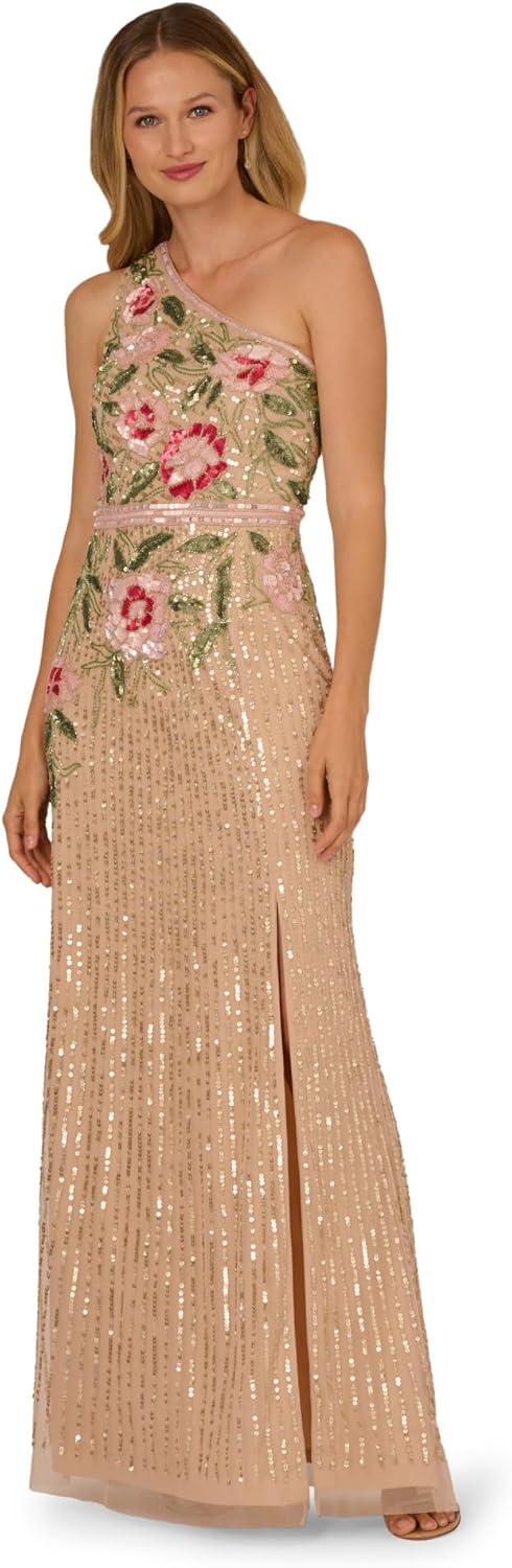 Adrianna Papell Bead Mermaid Long Dress