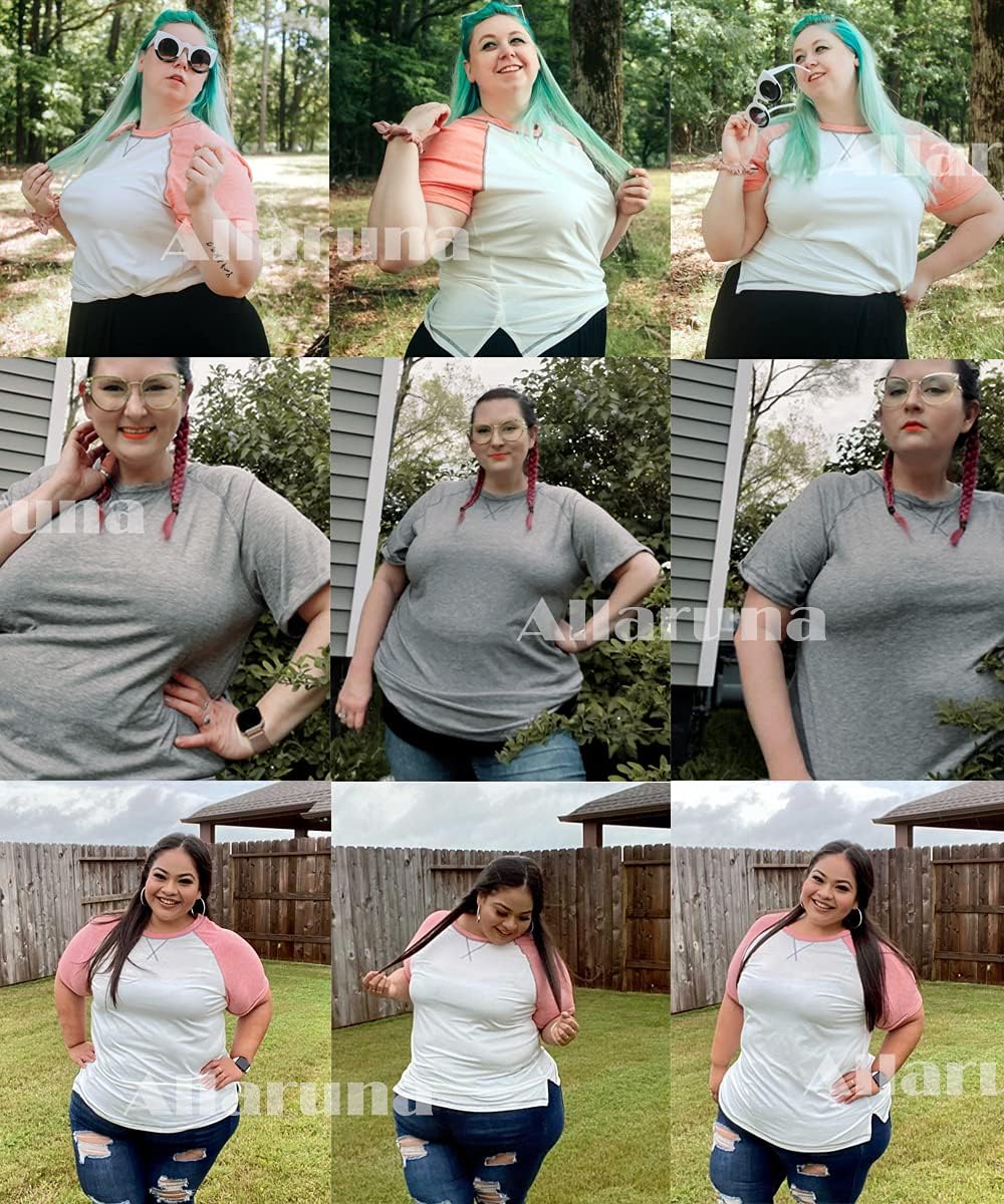 Plus-Size Tops Women Short Sleeve T Shirts Crew Neck Tees Tunics XL-5XL - Image 4