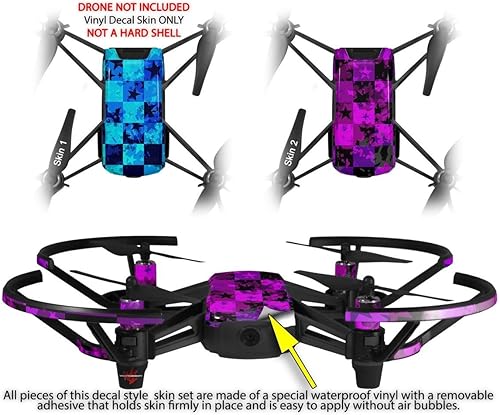 Miniatura 2 de Paquete de 2 calcomanías para DJI Ryze Tello Drone Blue Star Checkers Drone no incluido