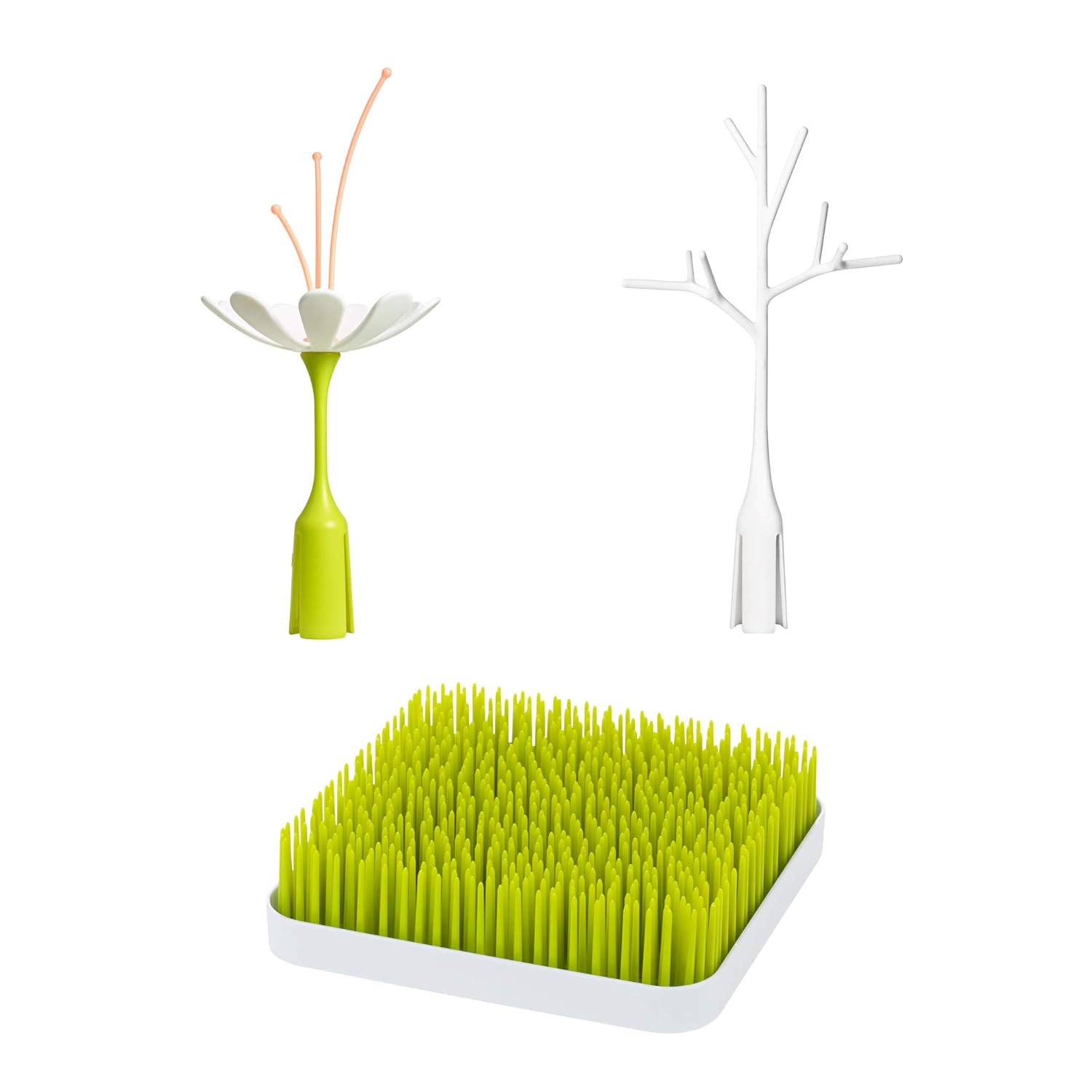Boon Grass Countertop Baby Bottle Drying Rack with Stem & Twig Accessories, 10.5x7x11.5 Inch (Pack of 1) : Baby