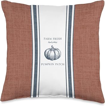 Farm Fresh Pumpkin Patch Fall Throw Pillow - Burnt Orange Throw Pillow