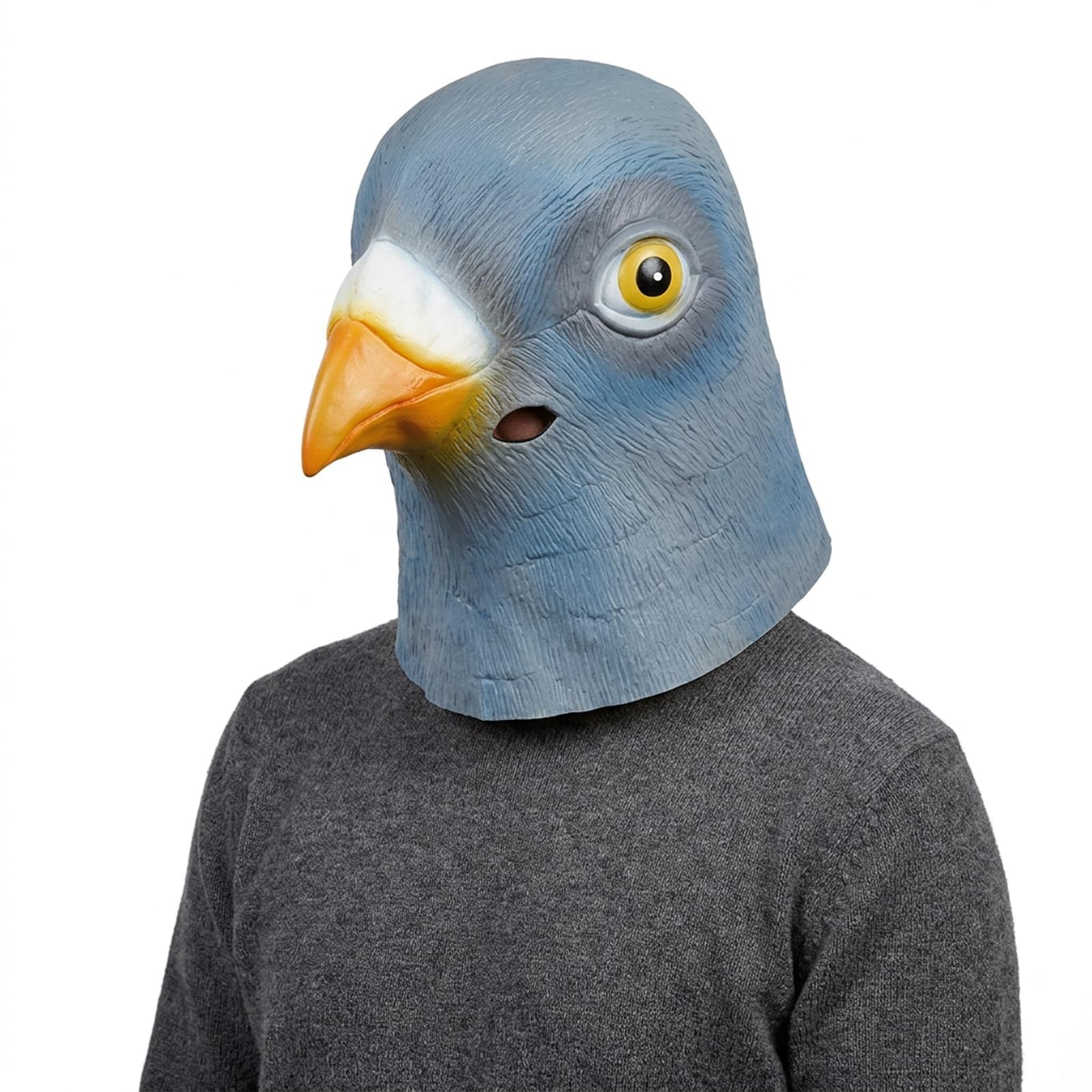 GYTFOG Pigeon Mask, Realistic Latex Halloween Mask, Funny Blue Pigeon Mask