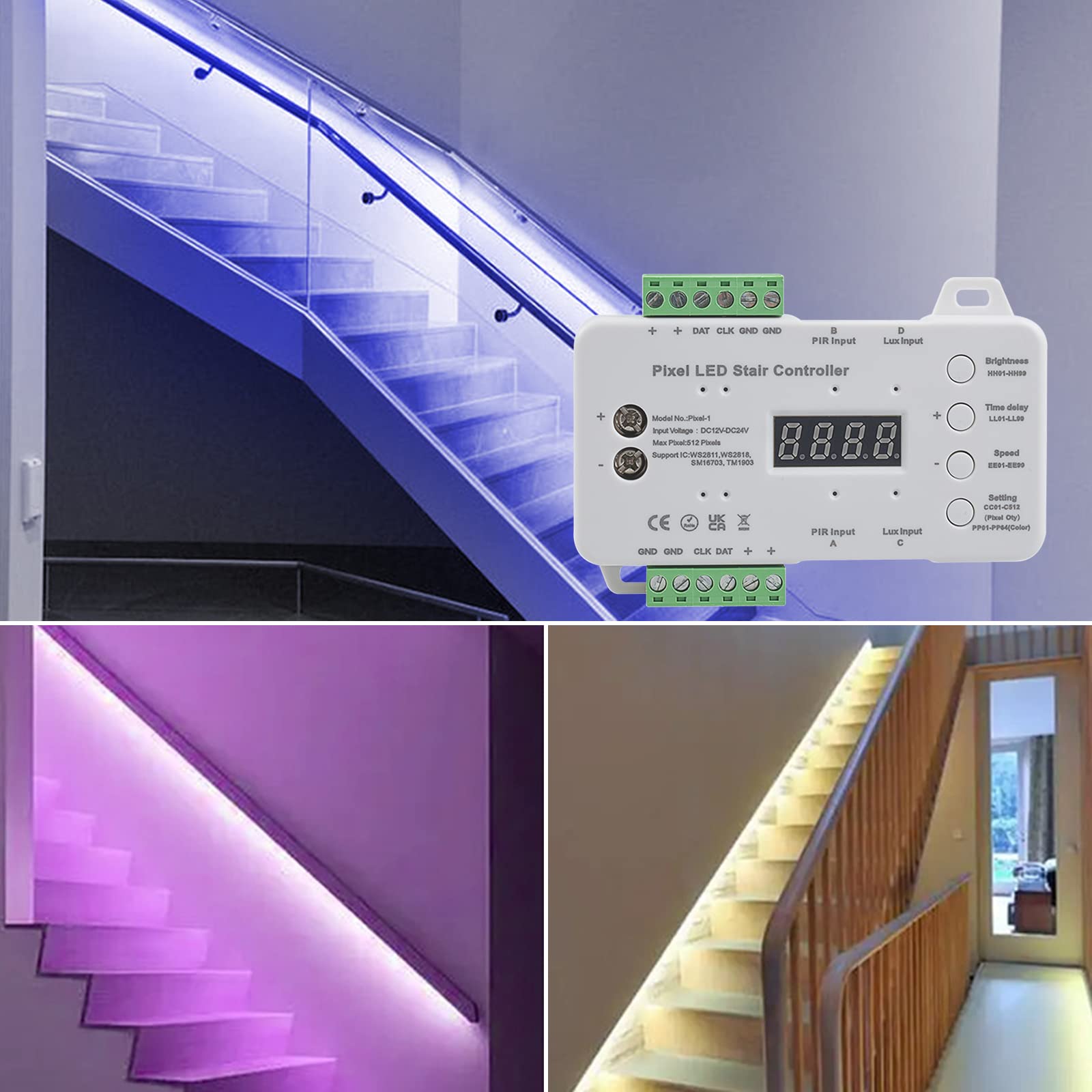 Contrôleur De Lumière D'escalier à Capteur De Mouvement LED