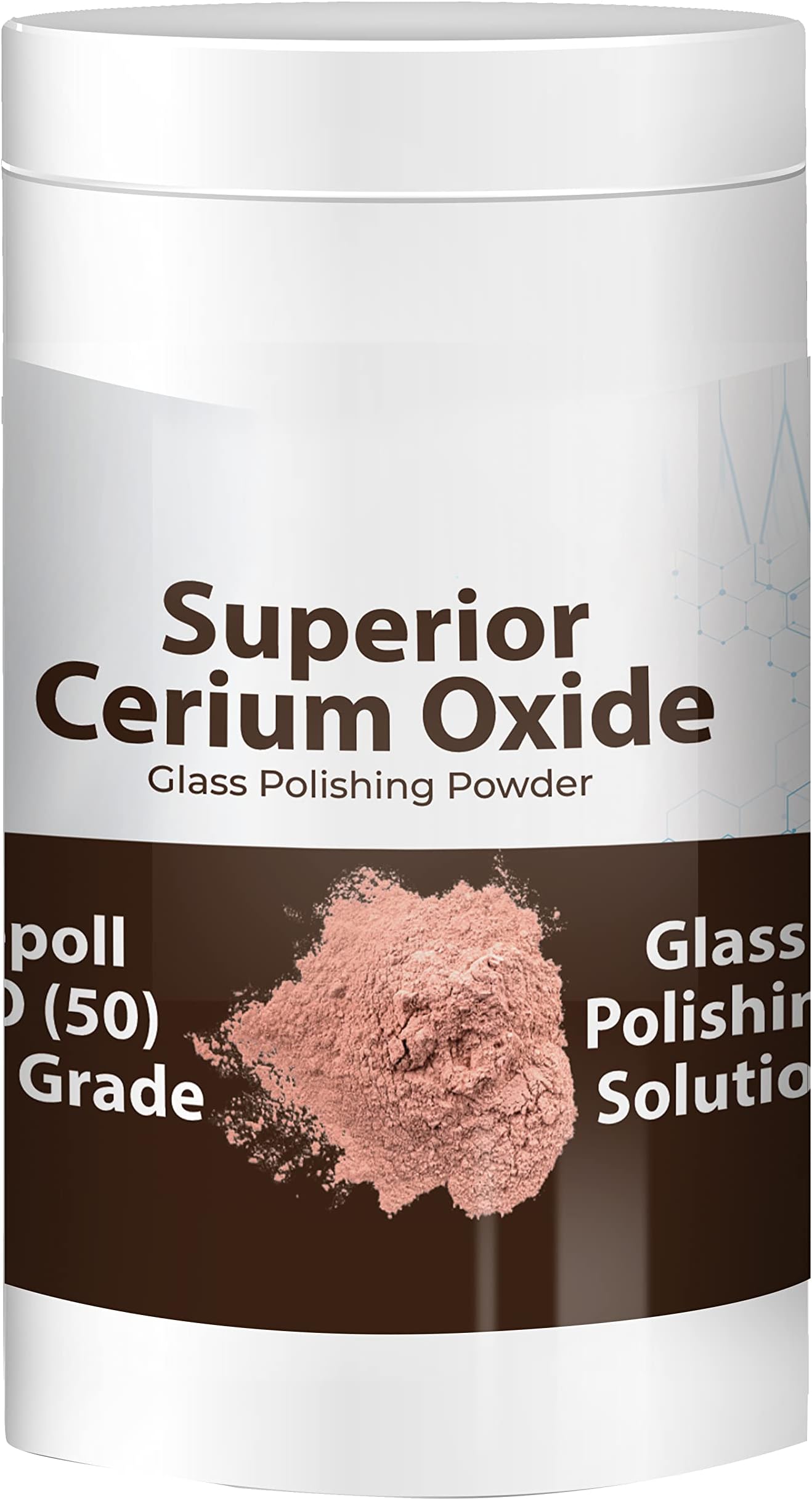 WEIRD Cerium Oxide Polishing Powder for Glass, Metals, Plastics - Fine Grit 120, Pink, Glass Polishing, Headlights, Windshields, Lenses, Mirrors, Smartphone Screens, Sunglasses, Compact Storage Box