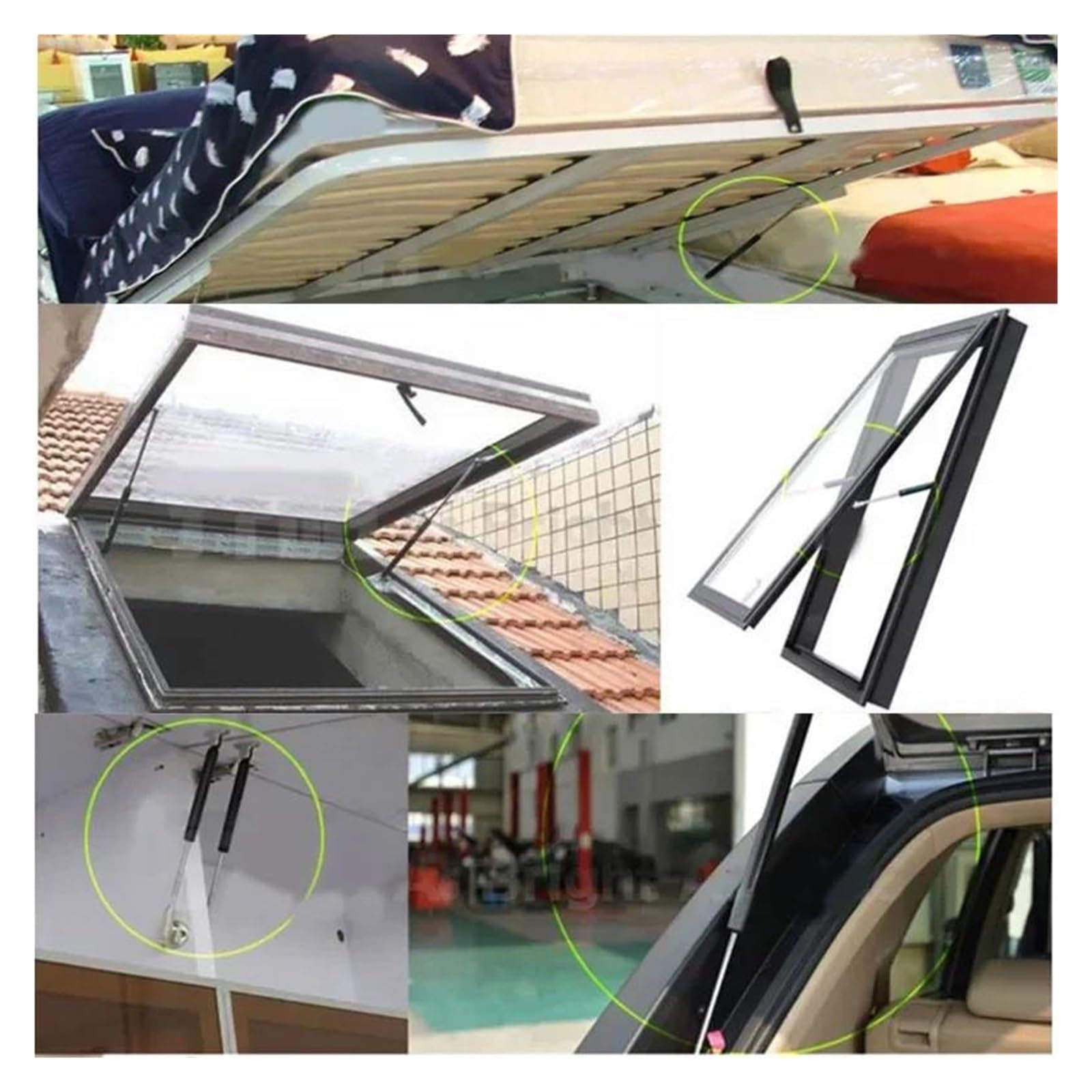 Pistoncini 300-600mm 120kg/1200N Barre Rinforzo Universali Molla Ammortizzatore Sollevatore Per Cassone Portaoggetti Cofano Portellone Camper Bus Molla A Gas Porta Posteriore(600mm)