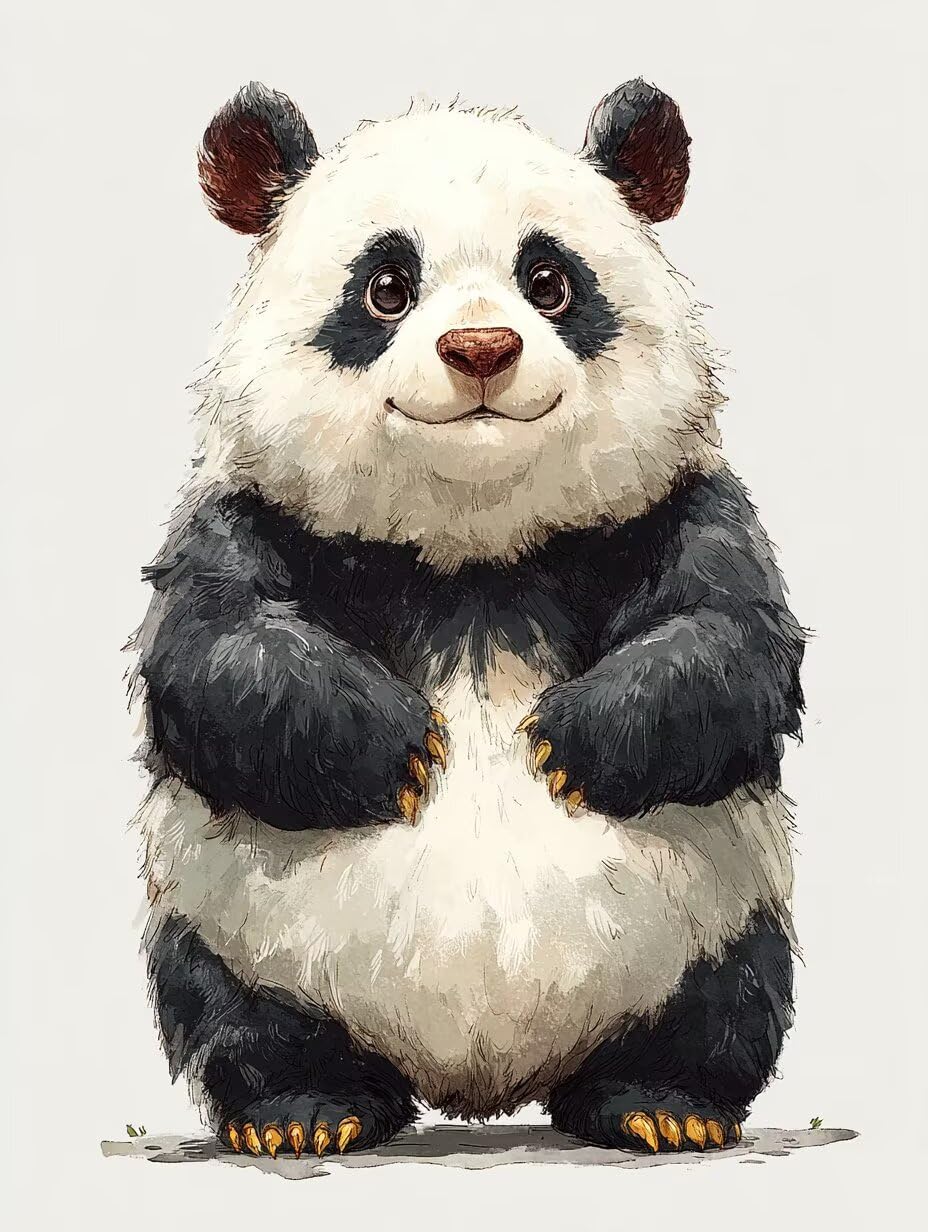 Panda zestaw do malowania według liczb, zestaw "zrób to sam" do malowania według liczb, uroczy, zestaw do majsterkowania dla dorosłych z pędzlem i farbą akrylową, zestaw do malowania według liczb