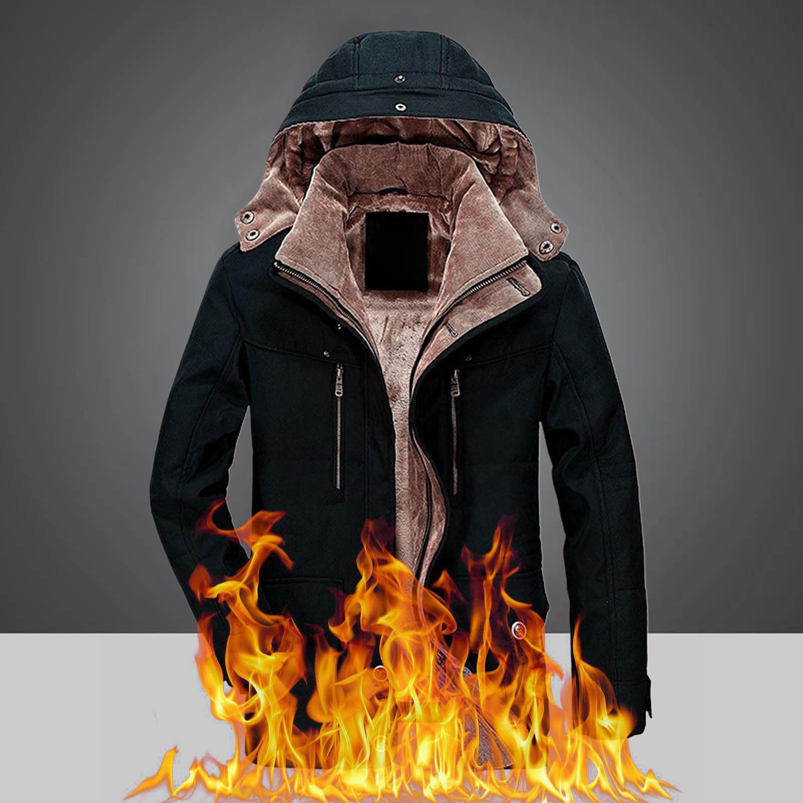 Genérico Plumas Abrigos Hombre, Chaqueta Hombre Invierno Cortavientos,Chaqueta Acolchada Y Gruesa De Invierno De Longitud Media con Bolsillos para Hombre