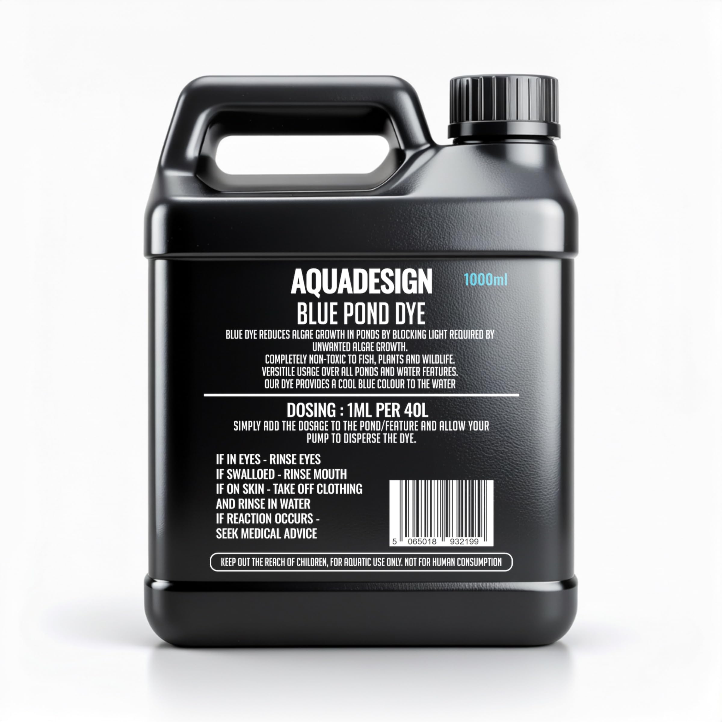 AquaDesign Teinture liquide bleue pour bassins et bassins - Traite 40 000 l - 1000 ml