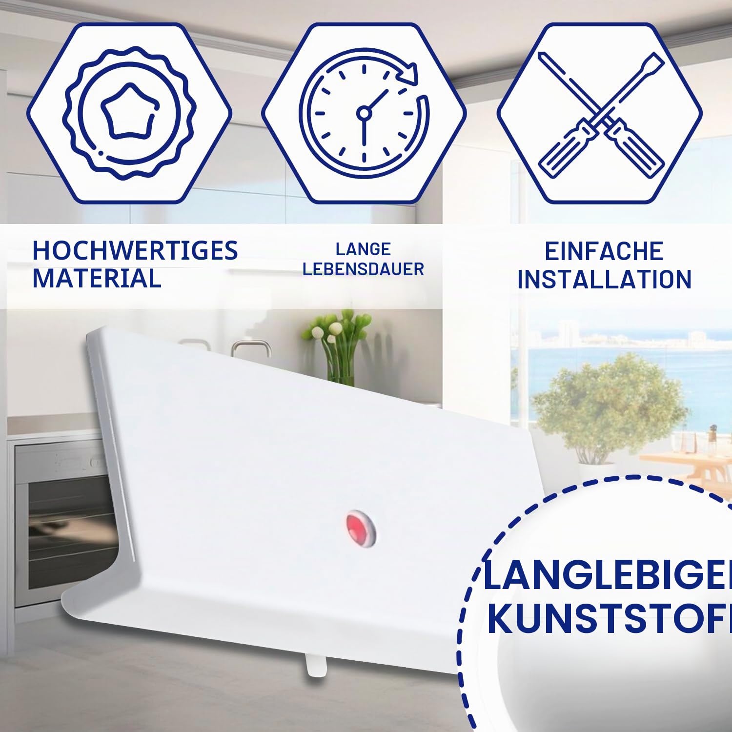 MONTERAL Griff für Gefrierschrank im Kühlschränke 100 x 44 x 18 mm und Feder mit dem Originalcode 00059129 059129 für Bosch - Garantie 10 Jahre
