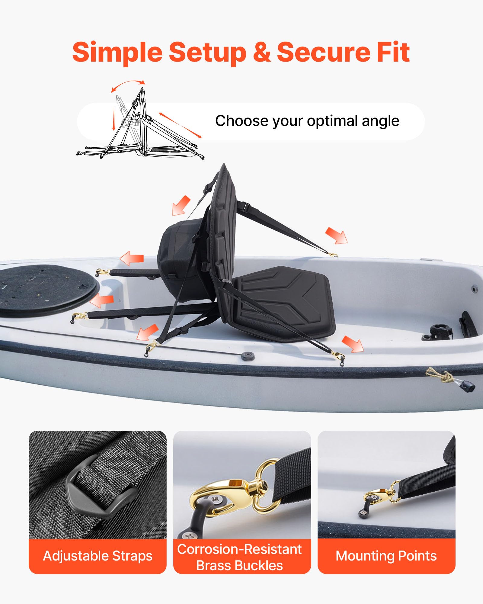 VEVOR Siège de Kayak Universel, Dosseret Sup