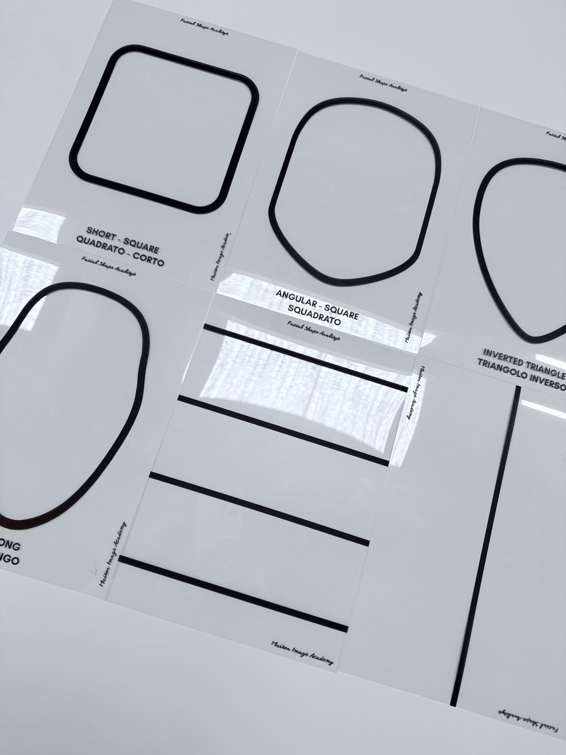 Professional Facial Shape Analysis Kit - Maison Image Academy | Strumento trasparente per l'analisi professionale della facial shape