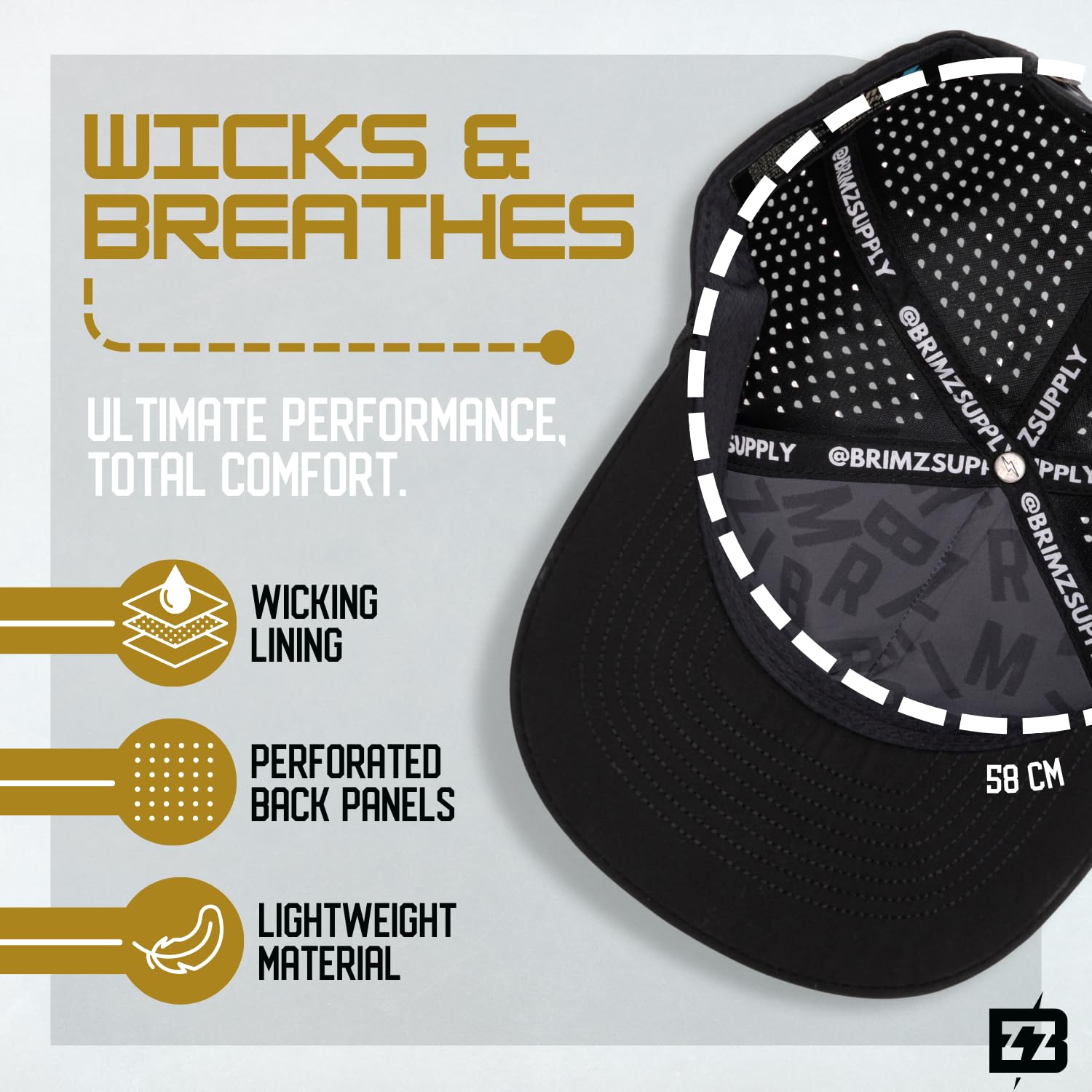 BRIMZ - Sombrero de golf - Negro, Negro -, talla única