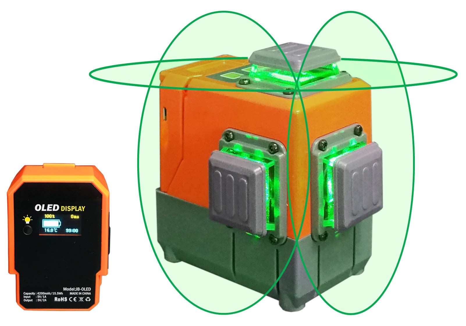 Buy DANPON SelfLeveling Laser Level 3 x 360°,Green Line Laser, Cross