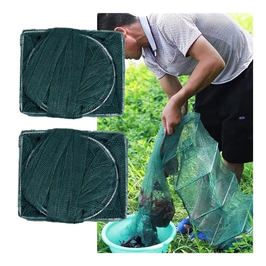 Paquete de 2 trampas de Cebo for camarones y cangrejos de 7,9 a 52,5 pies de Largo, trampas for Peces, Red de Pesca, Captura automáticamente más Peces fácilmente
