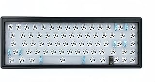 Cmokifuly LM67 65% Mechanical Keyboard Kit Tri-Mode for 3/5pin Switches,67 Keys Hotswap Socket PCB Gasket Plate DIY Keyboard Kit (Black Transparent)