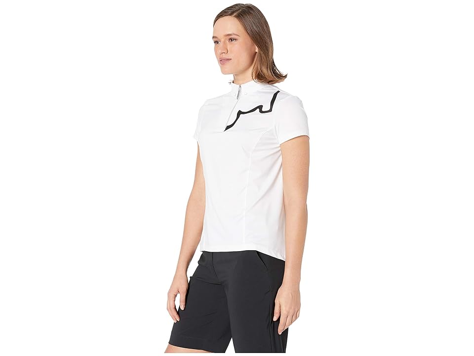 

Jamie Sadock Short Sleeve Top with Black Side Panel (Sugar White) Women's Clothing
