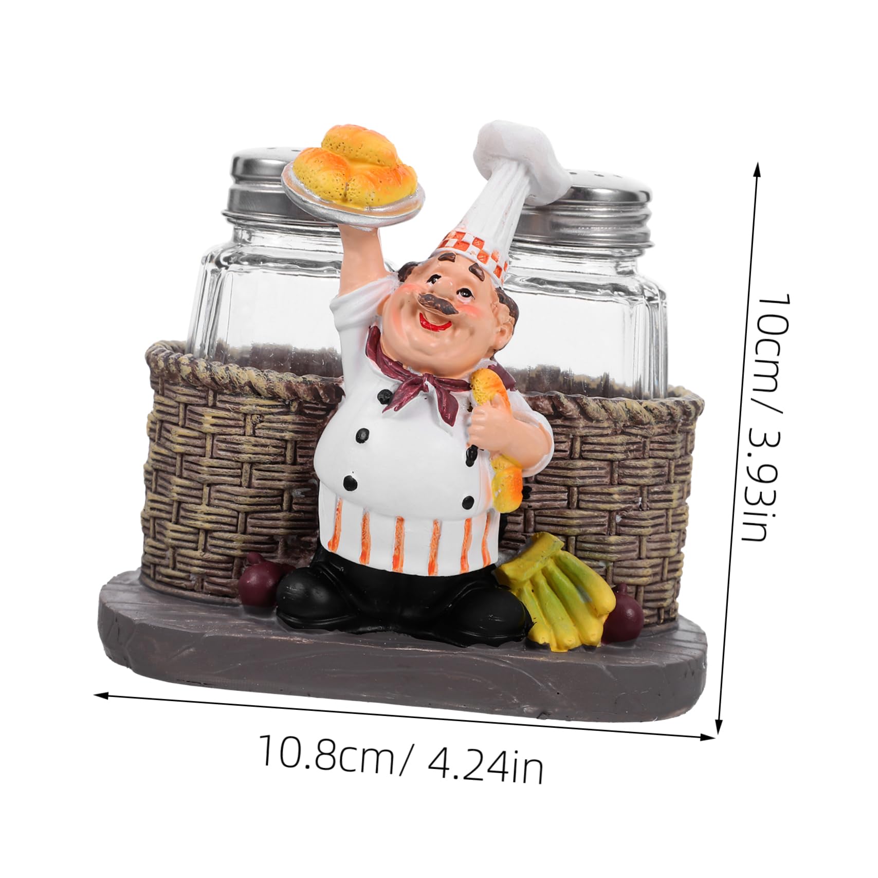 Amosfun 5 Pz L'ampolla Dello Chef Di Spezie Sale Organizzatore Arredamento Cucina Chef Bottiglia Di Agitatore Di Statua Dello Chef Seduto Acciaio Inossidabile