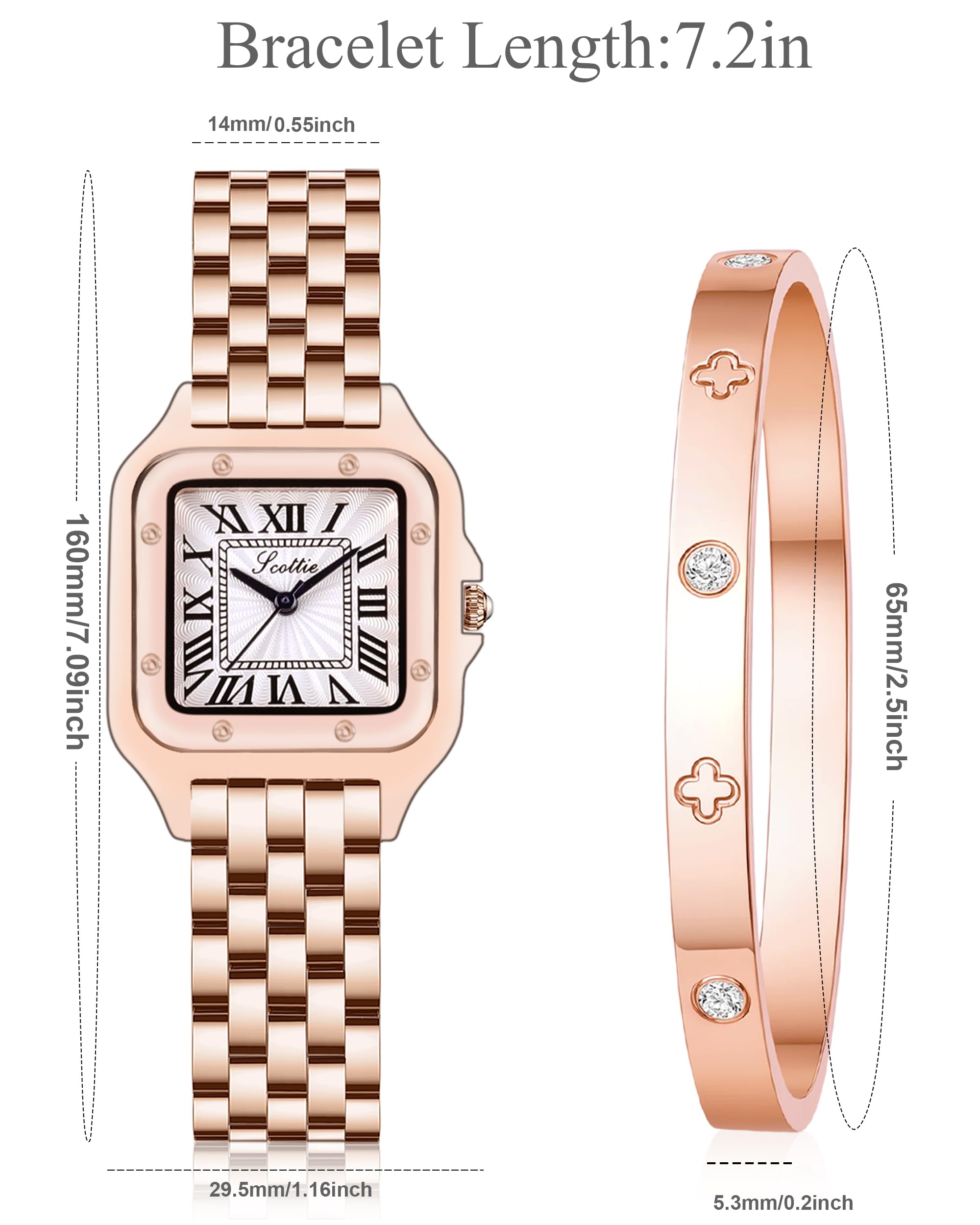 Relojes de oro para mujer, pequeña esfera romana vintage, pulsera de amor, elegante juego de joyas para mujer