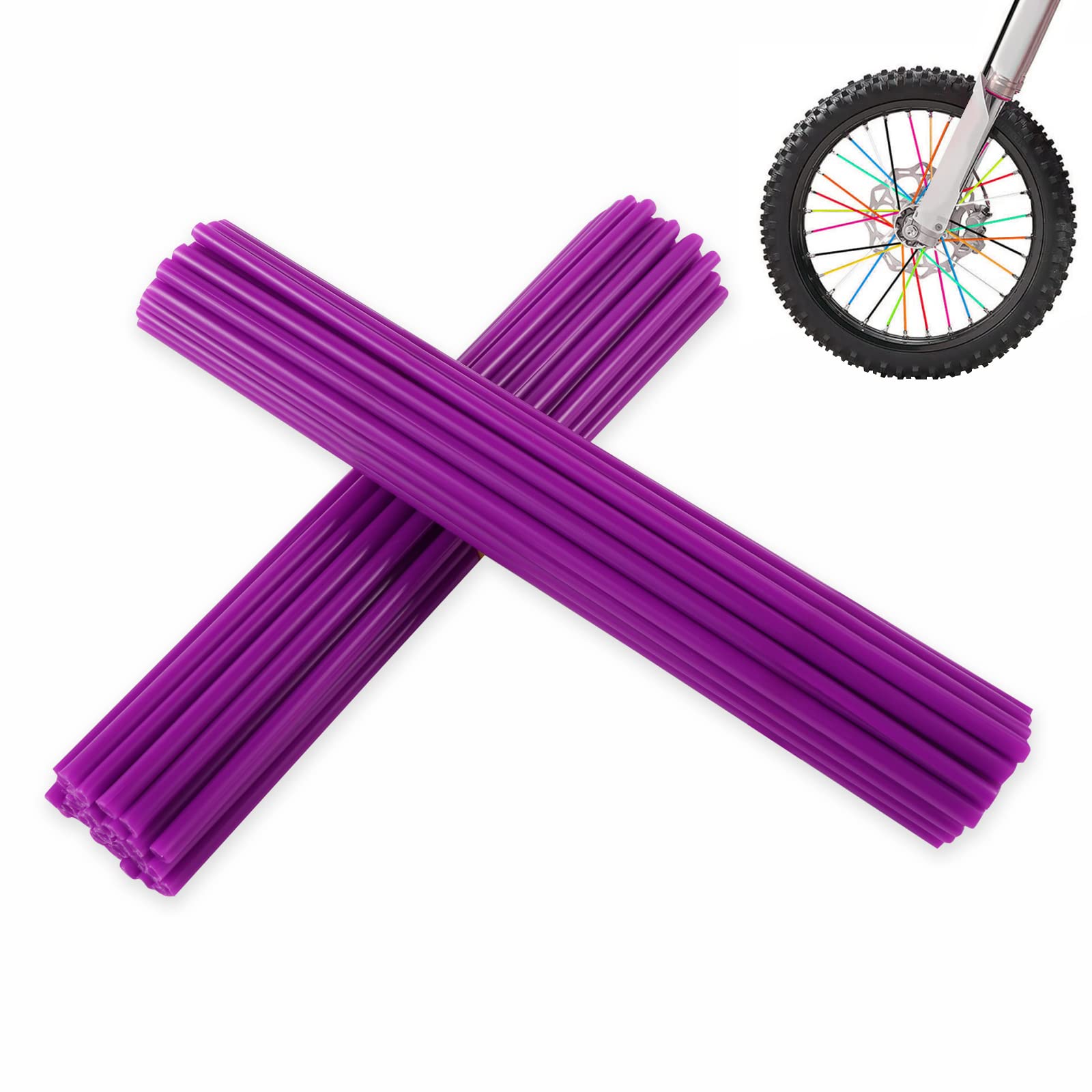 Spoke Skins Spoke Covers: 8-21 inch Rims Protector &amp; Decoration for Dirt Bike | Bike | Bicycle | Wheelchair | Motorcycle - 72Pcs