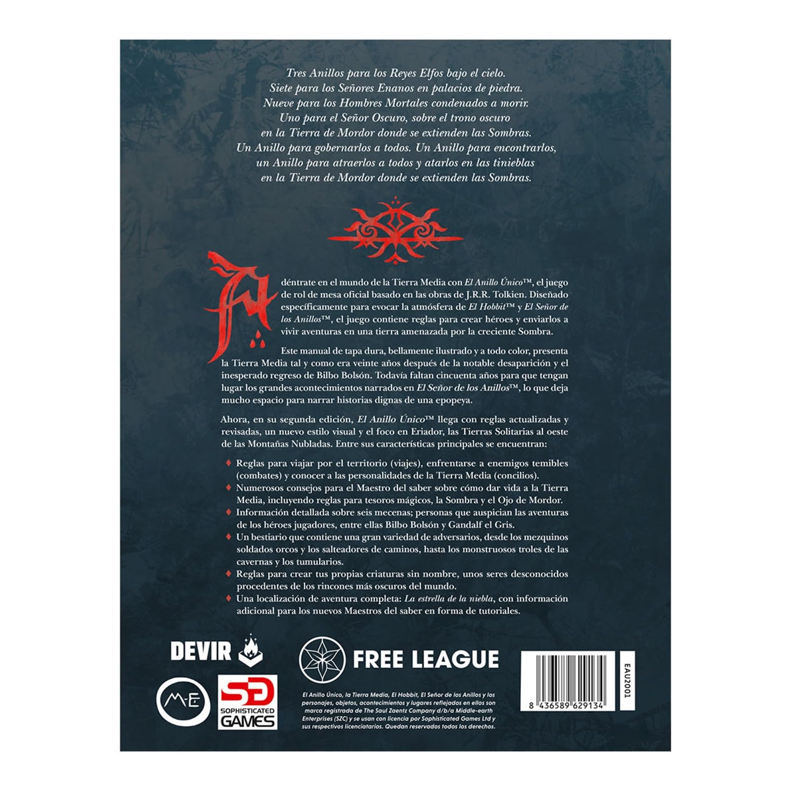 Devir - El Anillo Único 2ed: Libro Básico, Juego de Rol, Juego de Rol con Amigos, Juego de Rol Entretenido, Juego de Rol 12 años (AU2BASICOSP)