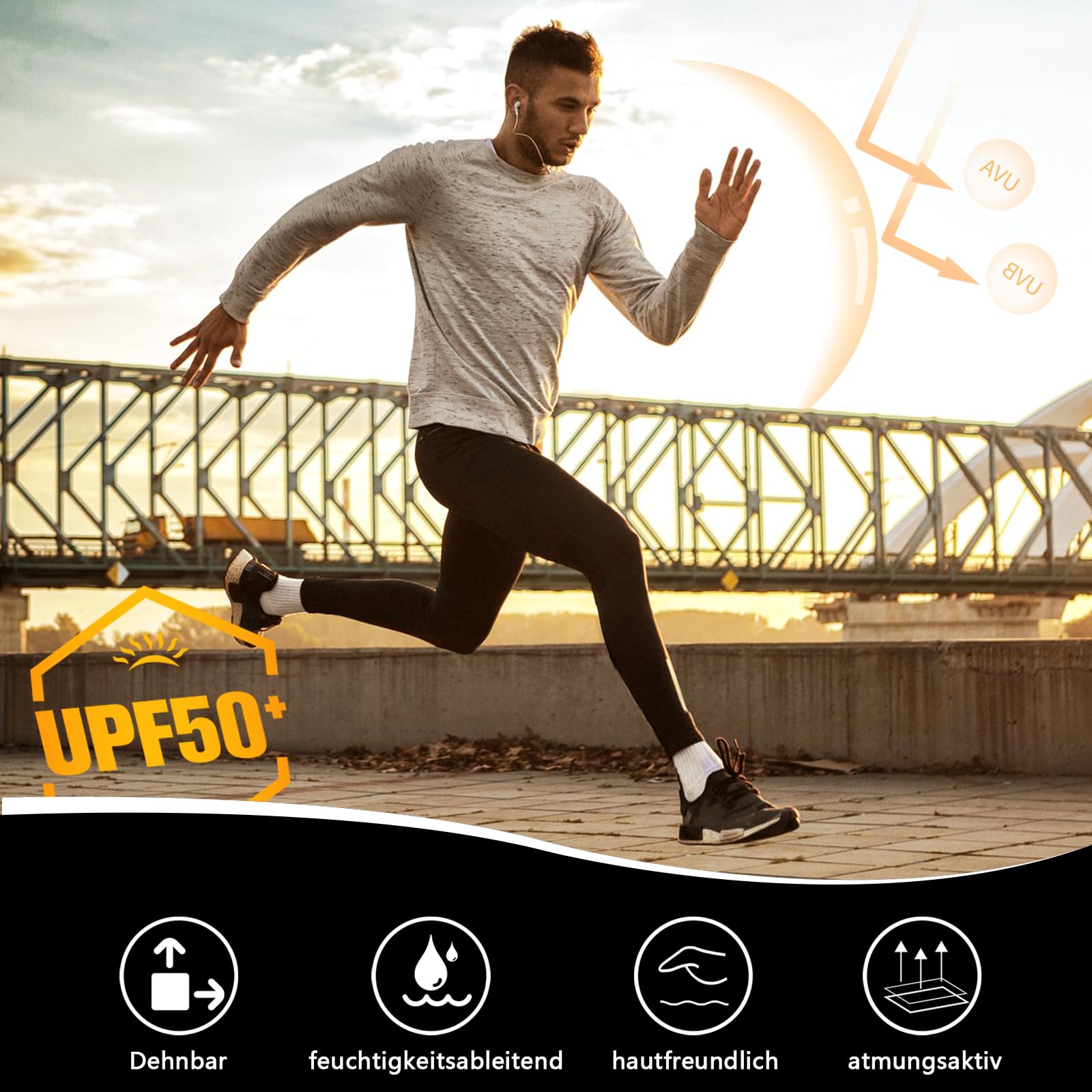YSENTO Rashguard UPF 50+ koszulka z ochroną przed promieniowaniem UV, szybkoschnąca, lekka ochrona przed słońcem, długi rękaw, funkcyjna koszulka do pływania