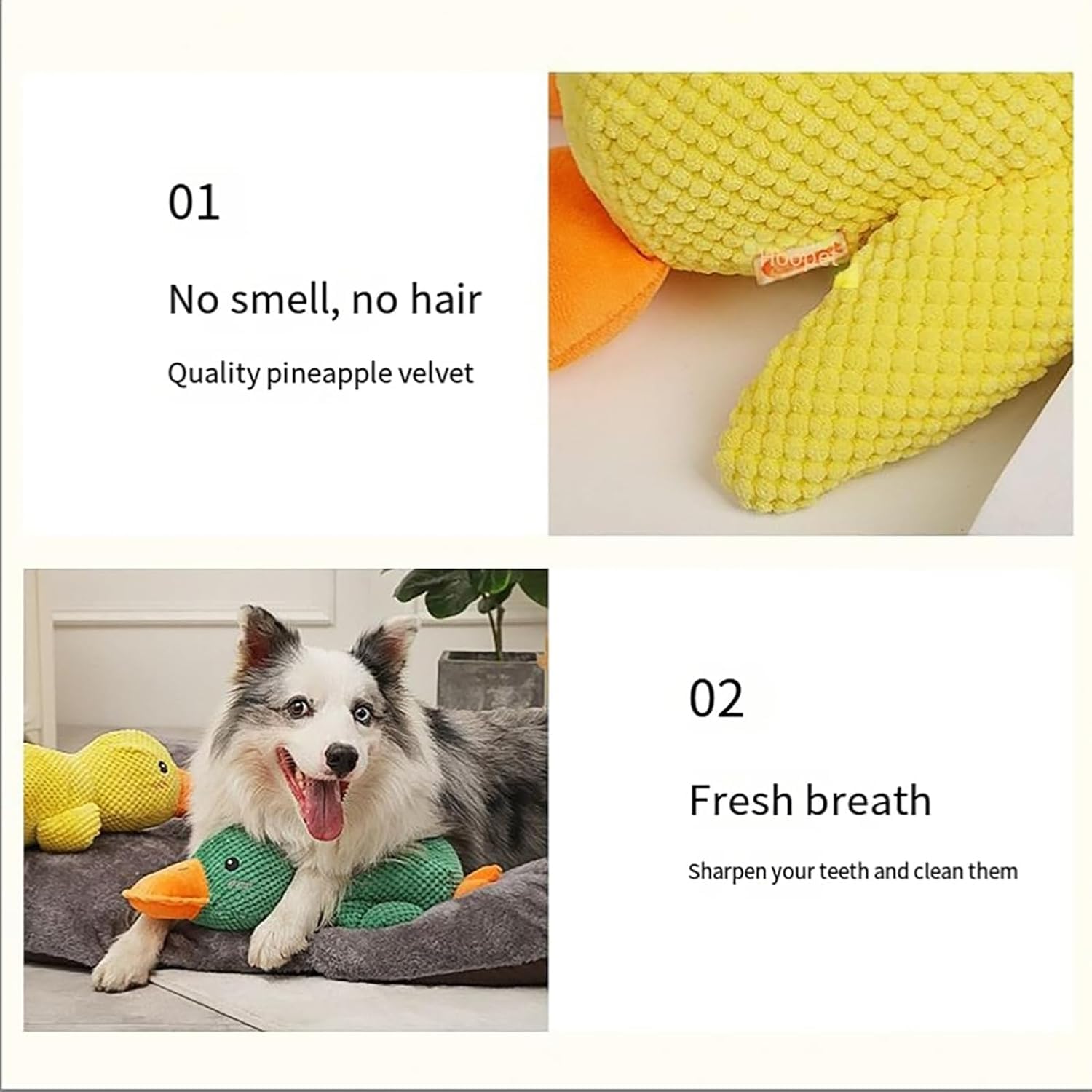 DePro Anti Stress Ente Hund - Quietschendes Spielzeug Für Kleine, Mittlere & Große Hunde
