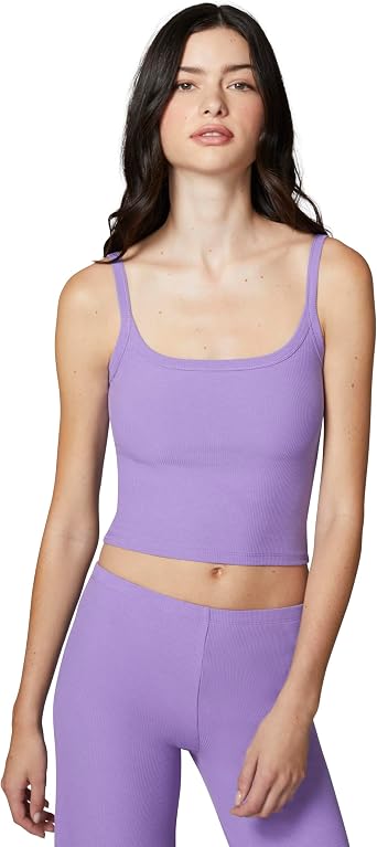florence by mills Womens Stretch Rib Crop Tank Top
