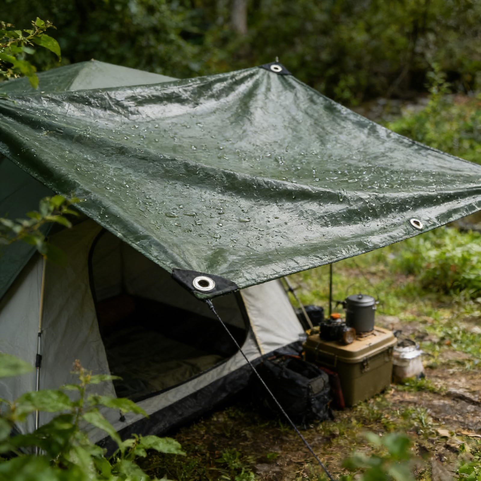 Lona Tarp anti rayos UV para solucionar la humedad en leña y muebles exteriores