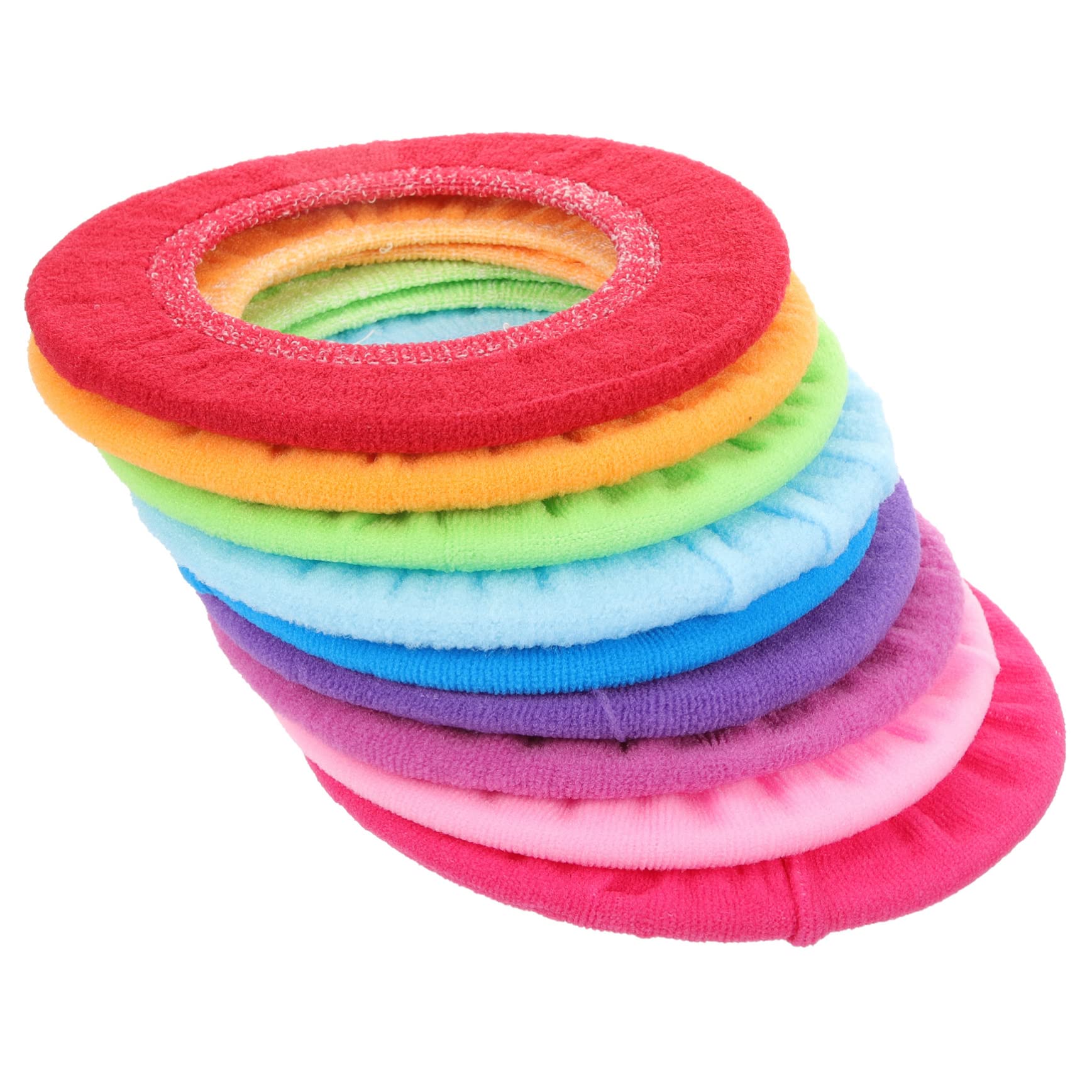 RORPOIR 9pcs Padded Toilet Seat Covers Soft Warm Bathroom Accessory Black Stretchable Seat Covers for Round U-Shape Seats