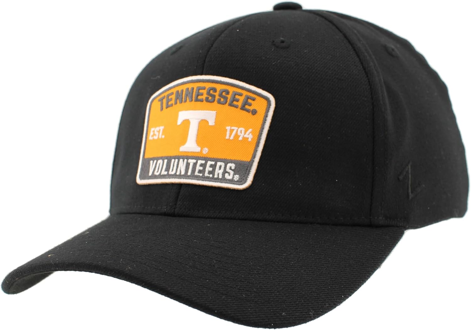 Tennessee Volunteers NCAA Officially Licensed Fitted Hat ZH Patch Switchback Black, Medium