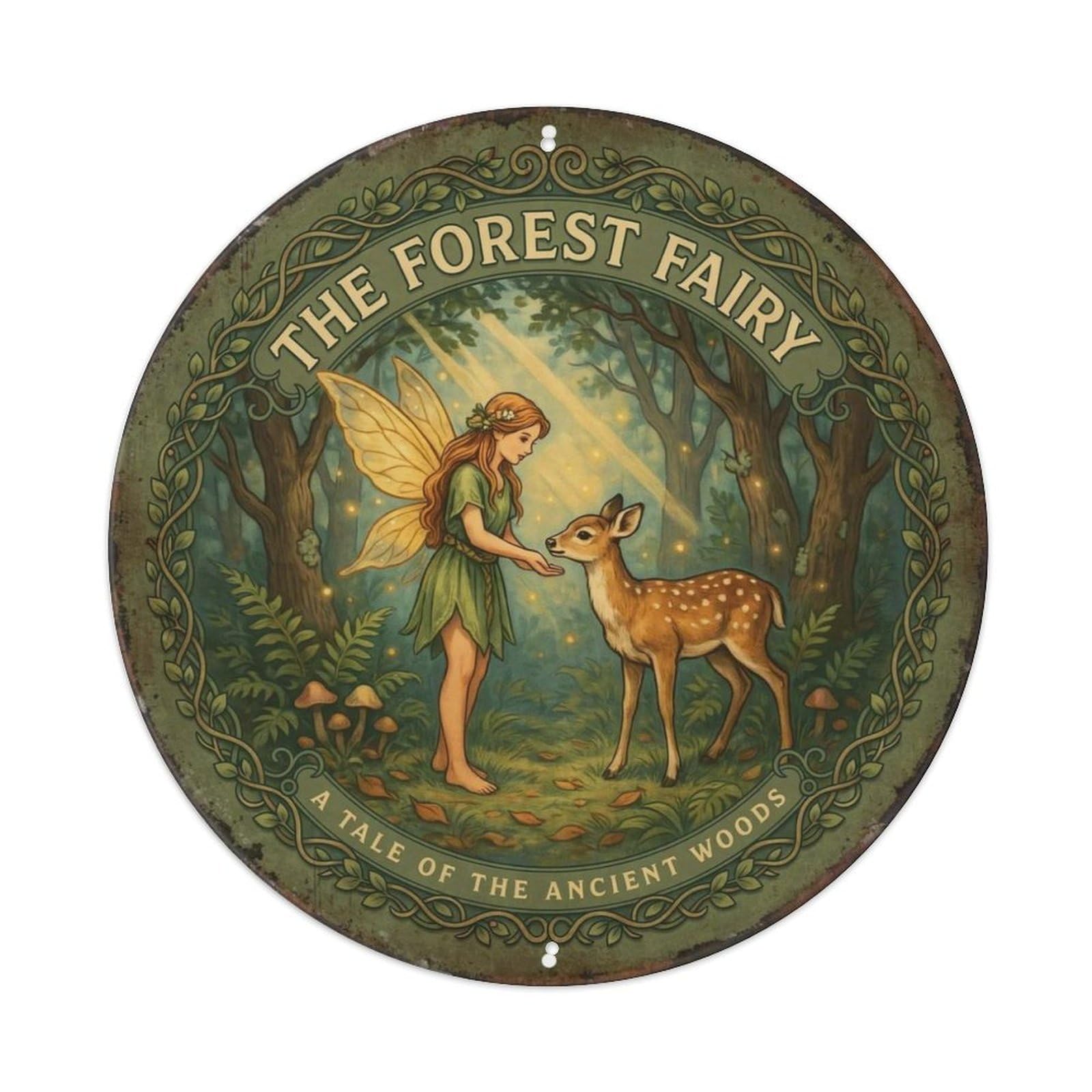 Honeybee Garden Fairy Metal Tin Sign Plaque