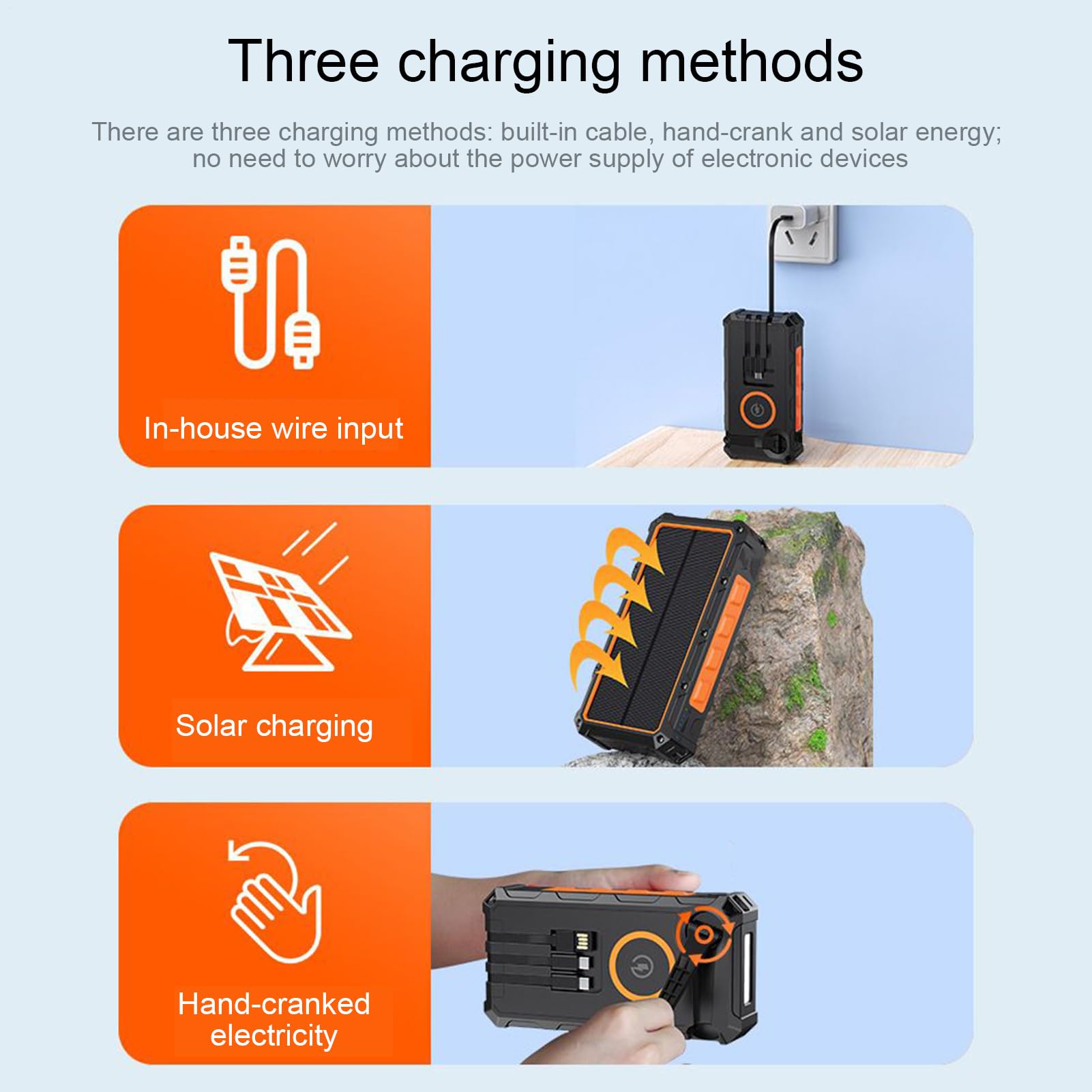 Caricatore Solare Power Bank Portatile Impermeabile Pieghevole Power Bank | Power Bank Caricatore Per Telefono Con Torcia Per Casa Viaggio Campeggio Pesca Uomo Donna Ragazzi R