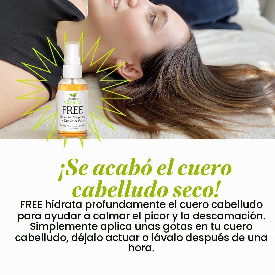 Clearly FREE, Mascarilla de Aceite para Tratamiento Natural Anti-Caspa | Alivia el Picor causado por Cuero Cabelludo Seco y Descamado, Psoriasis o Dermatitis, con Jojoba, Cedro, Manuka y Árbol de Té.