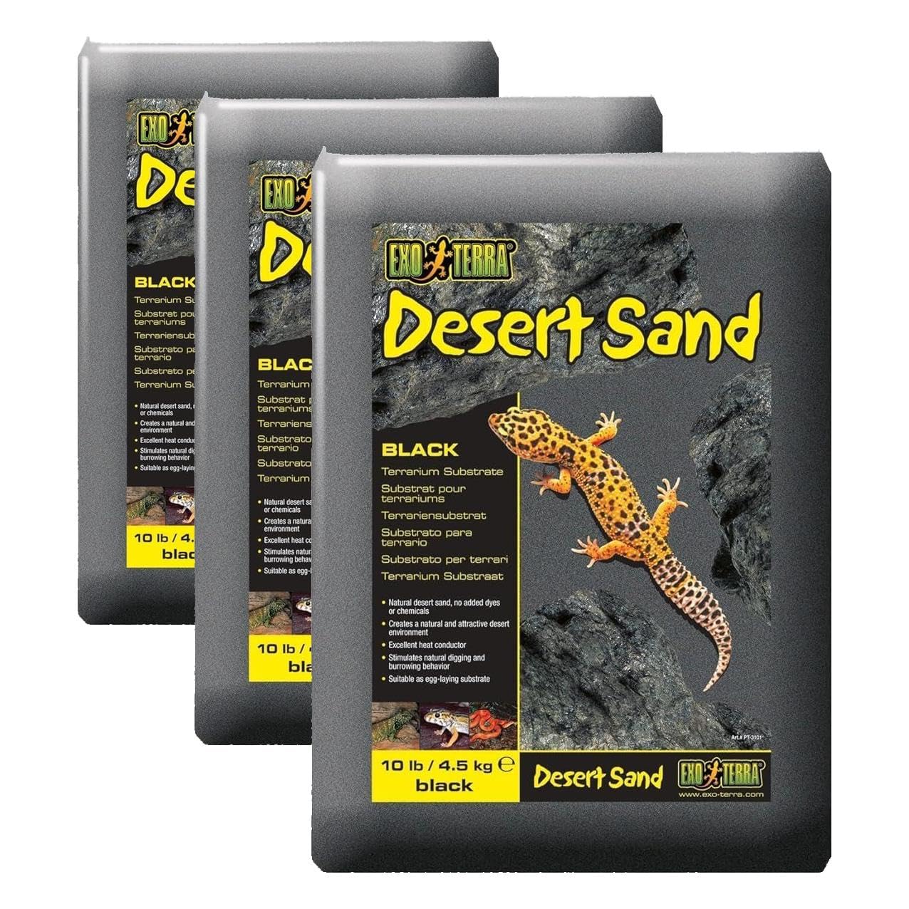Exo Terra Desert Sand, 10-Pound, Black (Pack of 3)