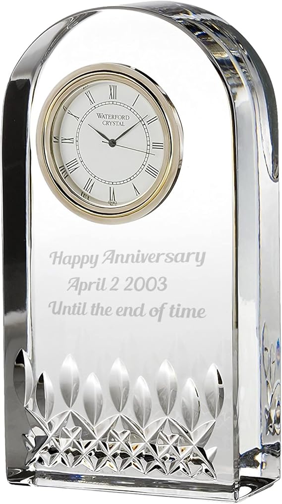 Waterford Personalized Lismore Essence Crystal Desk Clock