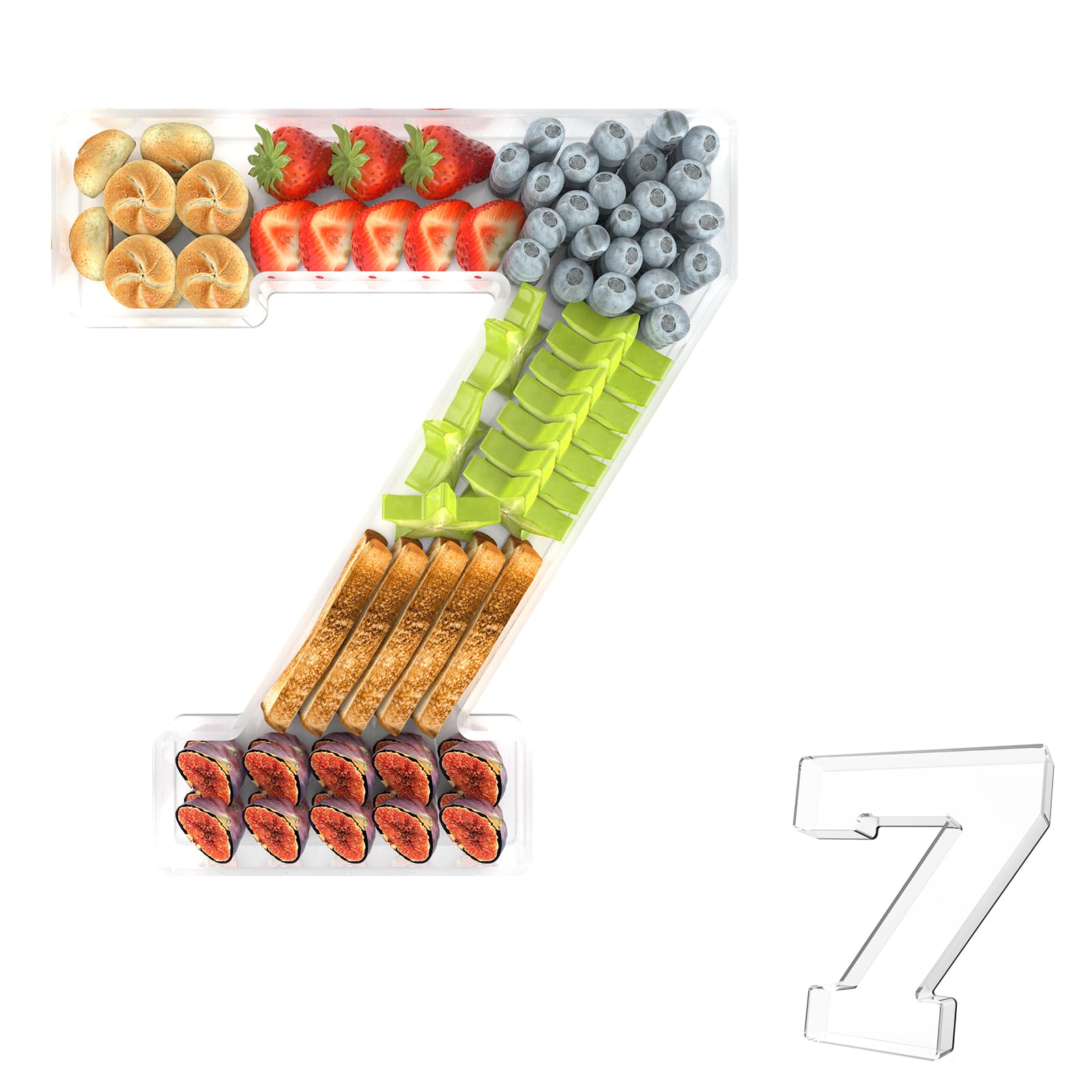 13.8" Acrylic Number Charcuterie Tray, Fillable Charcuterie Box (Number 7)