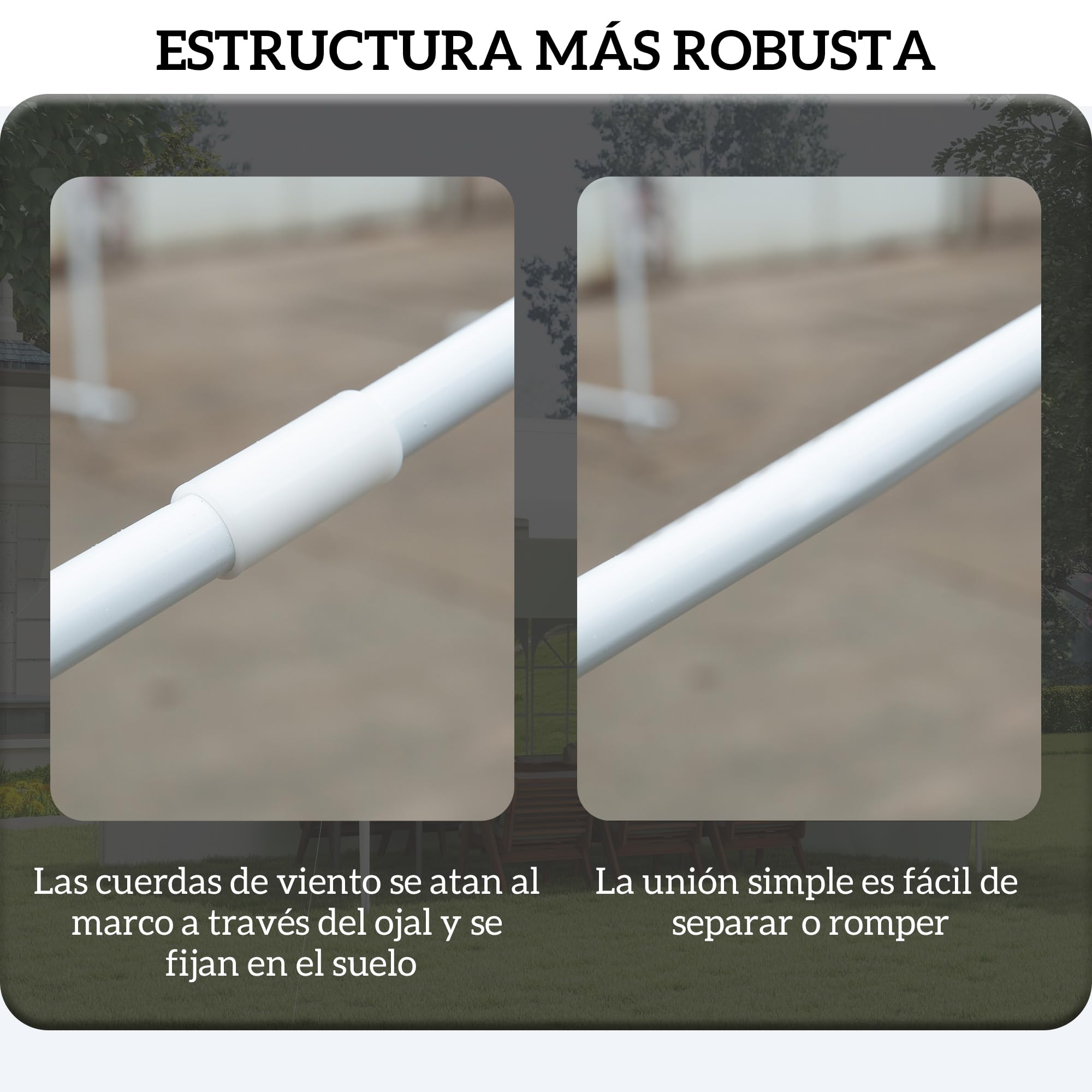 Outsunny Carpa de Jardín 4x3 m Cenador Desmontable Exterior con 2 Ventanas 2 Paneles Laterales y Marco de Acero Resistente al Agua Anti-UV Gazebo para Patio Terraza Blanco