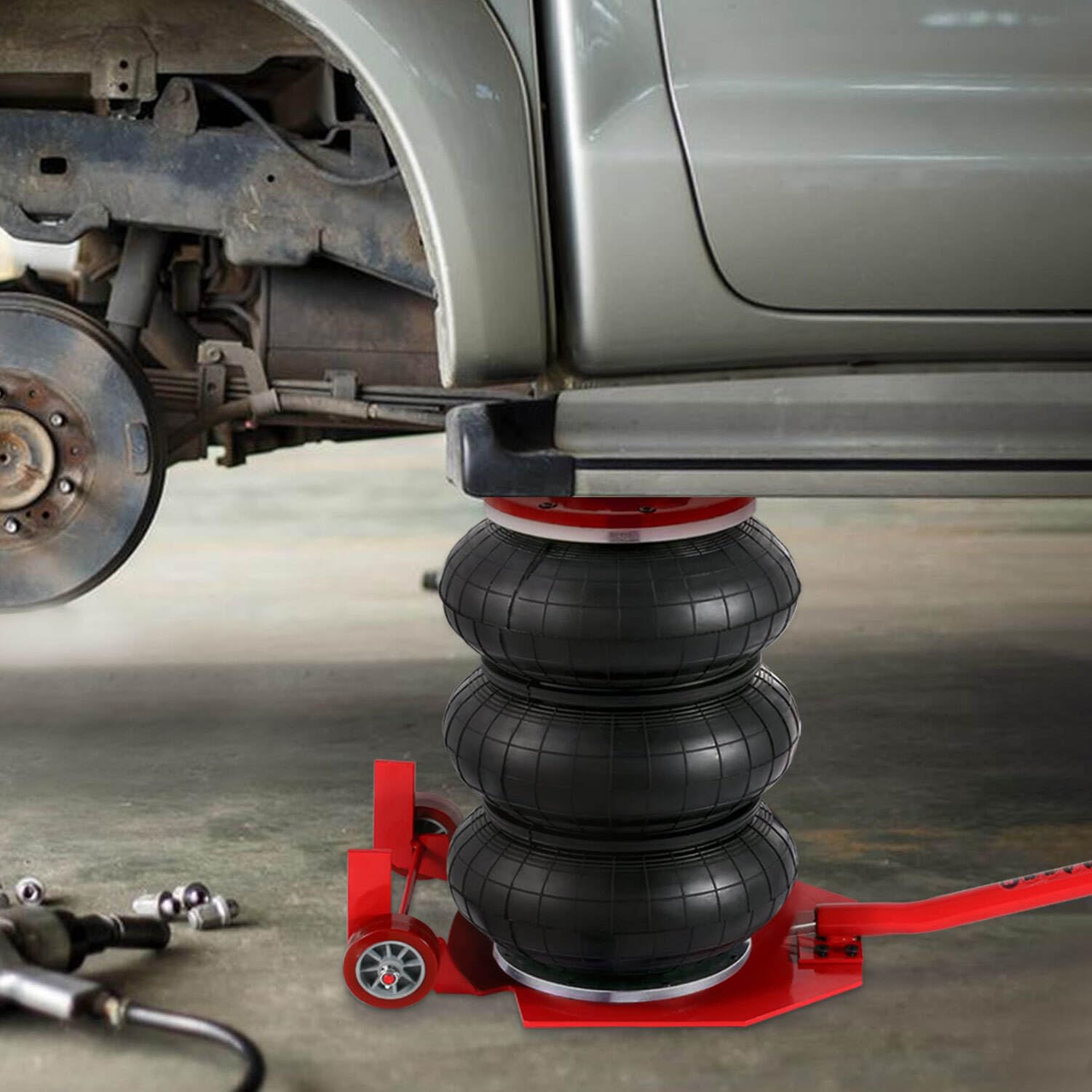 Pneumatischer Wagenheber 3T, 40cm Hub in 5s Robuster Dreifach-Luftbeutel (150-400mm) mit Sicherheitsventil, 3T Luftheber Für SUV/LKW & Werkstatt