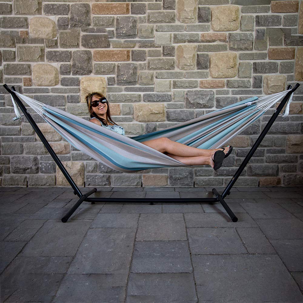 Vivere C8SUNG Hamac combiné - Sunbrella de Vivere Gateway Mist avec support (8ft)