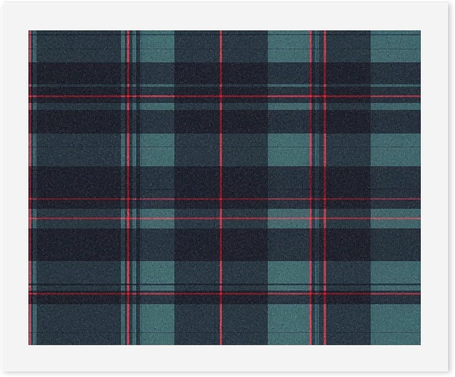 Scottish Tartan Plaid Blue Funny Digital Oil Painting Horizontal DIY Printed Artwork by Number Kits Decor Gifts for Adults