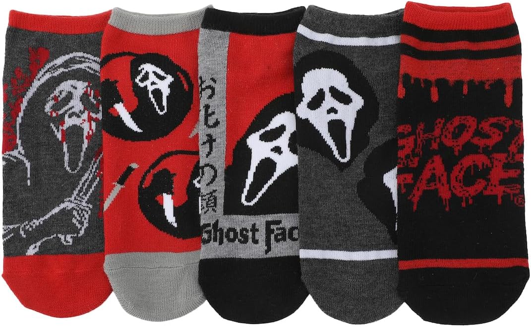 Ghostface Character Art Women's 5-Pair Ankle Socks