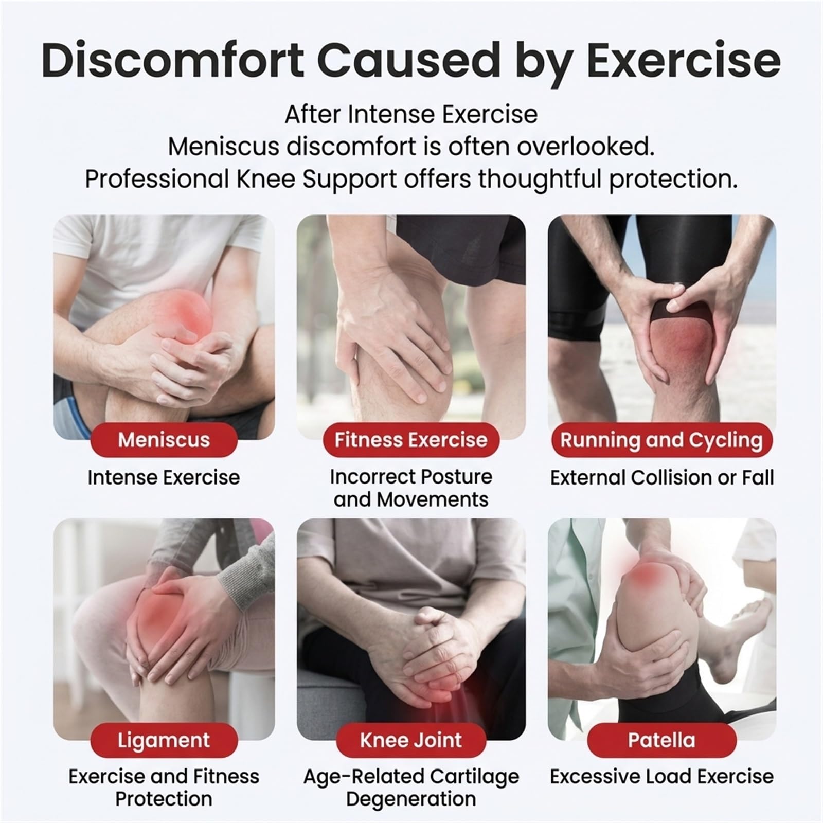 Kniebandage für Damen und Herren, verstellbarer Patellasehnenriemen, Kompressions-Kniebandage zur Linderung von Gelenkschmerzen, Arthritis, Meniskusriss, geeignet für Laufen, Sport und Fitnessstu