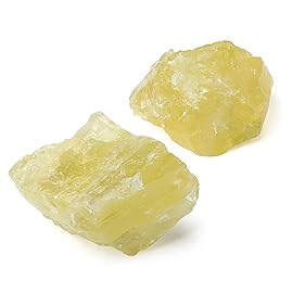 QINJIEJIE 2PCS Citrine Raw Crystals 1.8-2.2\'\' Rough Crystals Healing Stones Bulk Natural Large Crystal Stones for Tumbling Cabbing Handmade DIY Decoration Gifts Polishing Fountain Rocks